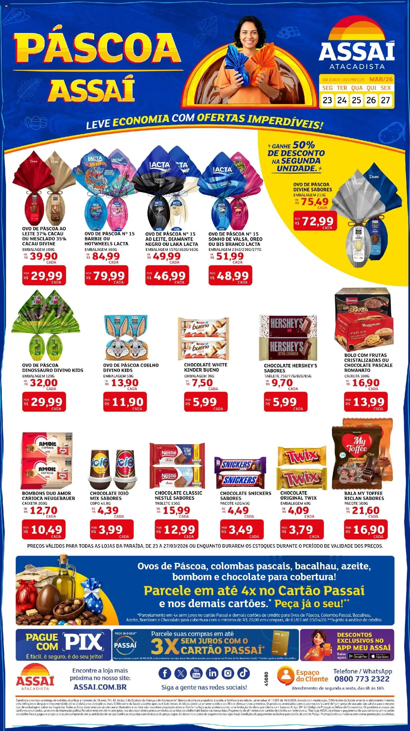 Assaí Atacadista Folheto - válido de 23.03.2026 | Página: 1 | Produtos: Neugebauer, Pneus, Base, Bebida