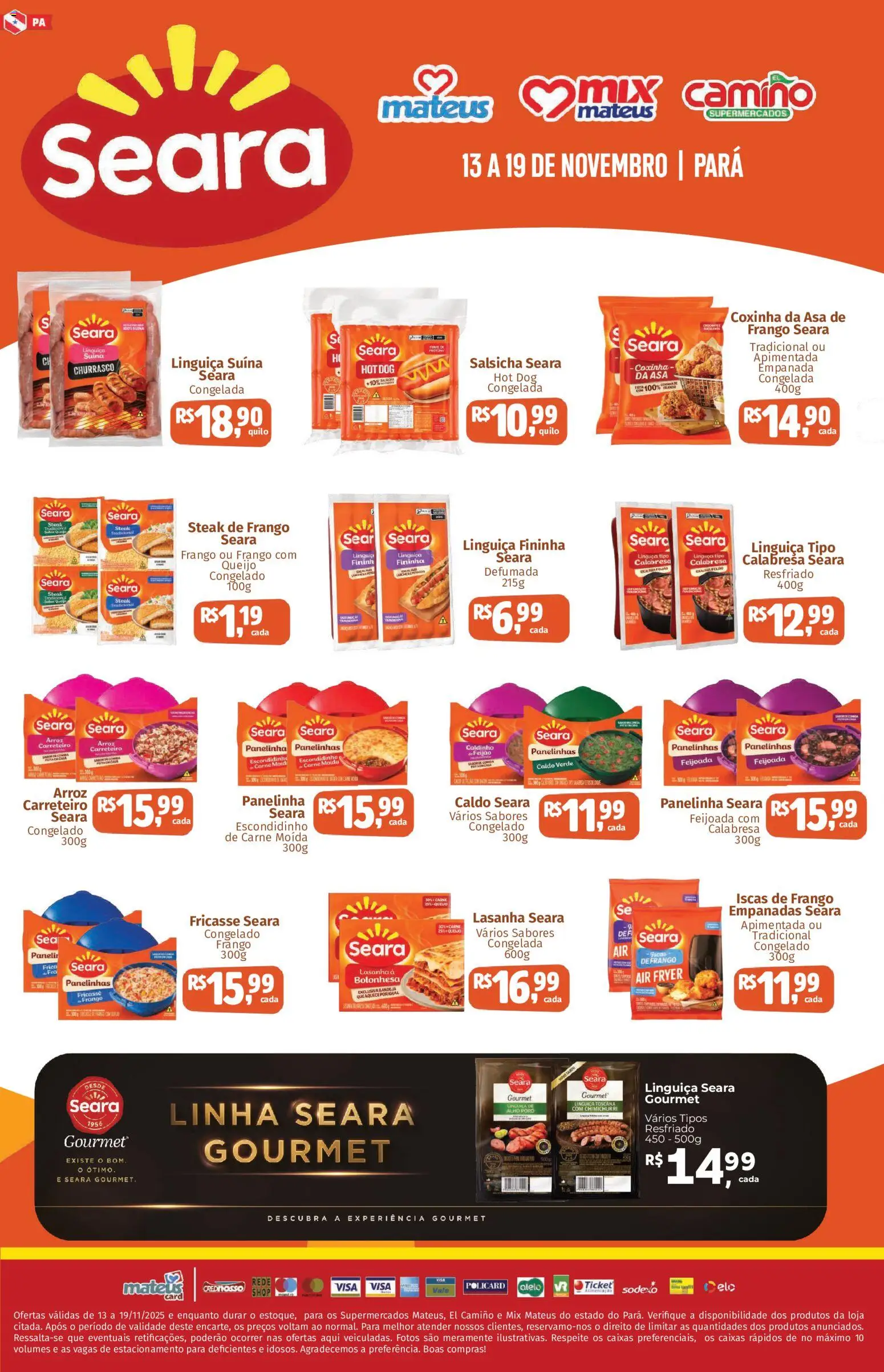 Mateus Folheto - válido de 13.11.2025 | Página: 1 | Produtos: Linguiça, Queijo, Lasanha, Frango