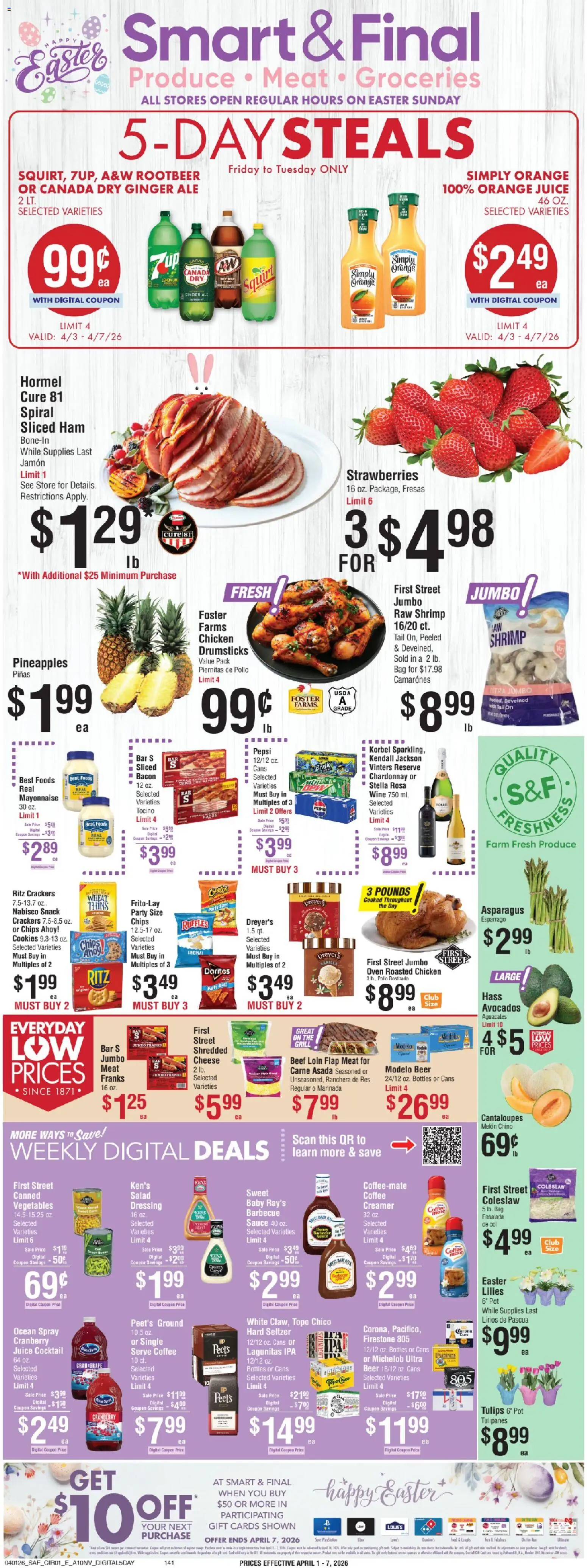 Smart & Final Weekly Ad - valid from 03.04.2026 | Page: 1 | Products: Ginger, Cookies, Salad, Oven