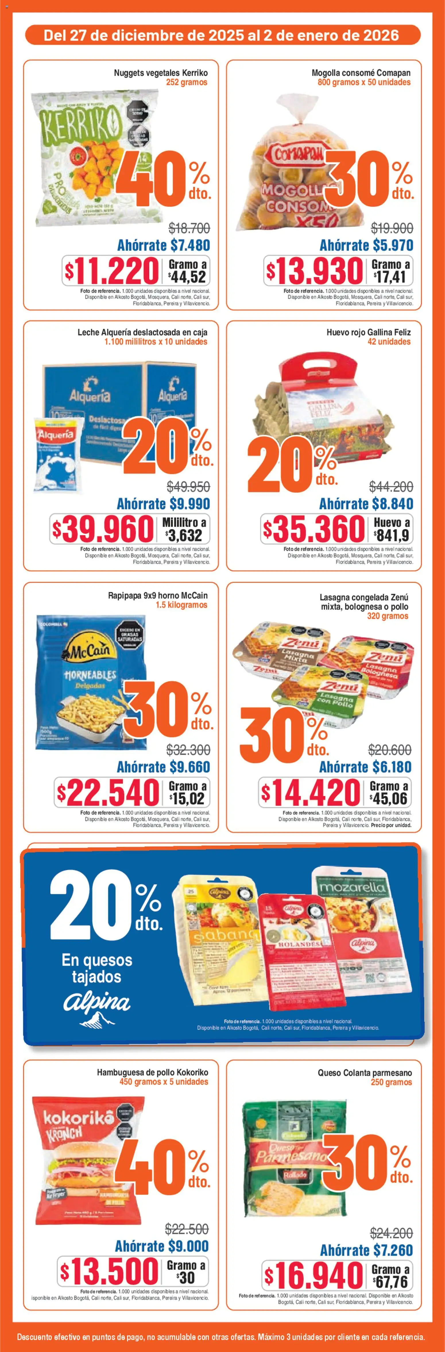 Alkosto revista - valida desde el 27.12.2025 | Página: 3 | Productos: Pollo, Horno, Caja, Leche