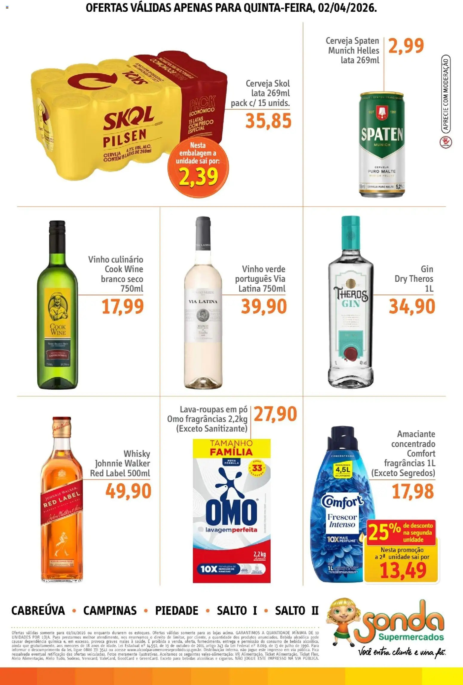Sonda Folheto - válido de 02.04.2026 | Página: 4 | Produtos: Pó, Whisky, Vinho, Cerveja