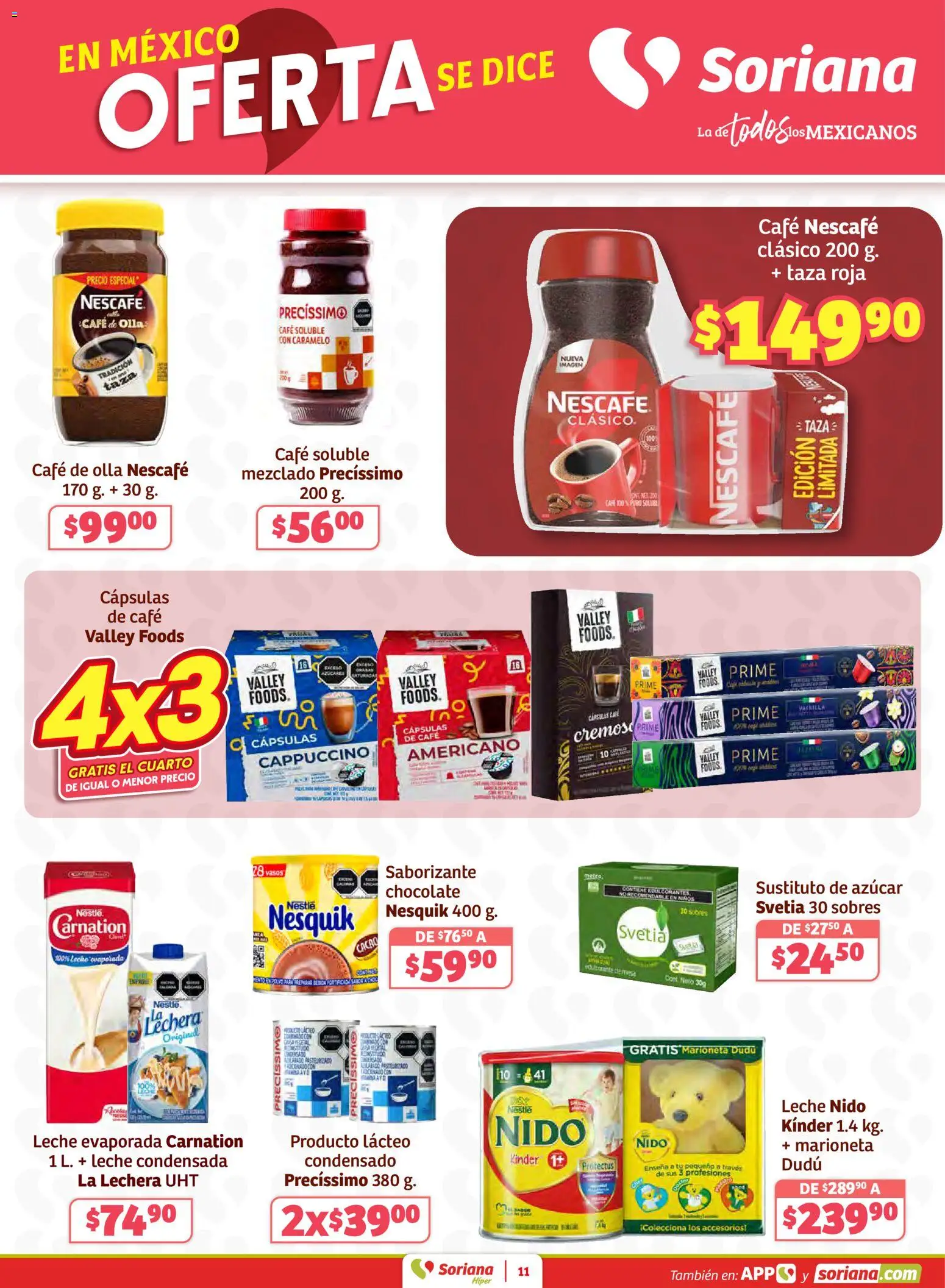 Nuevas ofertas de Soriana válidas en toda la República Mexicana desde el 15.01.2026. ¡Encuentra las mejores ofertas en Soriana - Preciazazaso Híper: Camp, Chia, Oax, Q. Roo, Tab, Yuc! | Página: 11 | Productos: Taza, Chocolate, Olla, Sobre