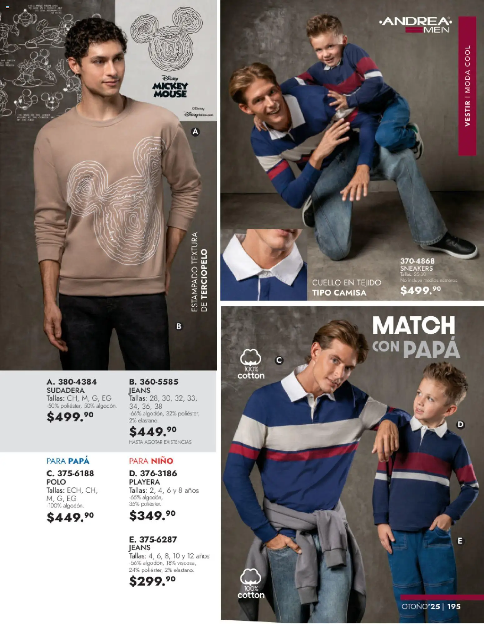 Nuevas ofertas de Andrea válidas en toda la República Mexicana desde el 26.11.2025. ¡Encuentra las mejores ofertas en Andrea catálogo Vestir Caballero otoño! | Página: 33 | Productos: Papa, Mouse, Sudadera, Playera