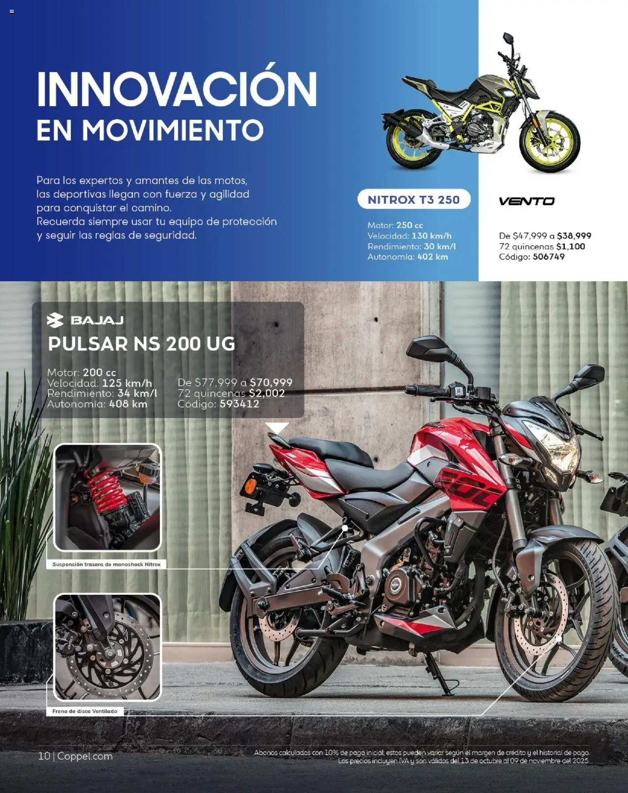 Nuevas ofertas de Coppel válidas en toda la República Mexicana desde el 01.10.2025. ¡Encuentra las mejores ofertas en Coppel - Catálogo Motos! | Página: 10 | Productos: Disco