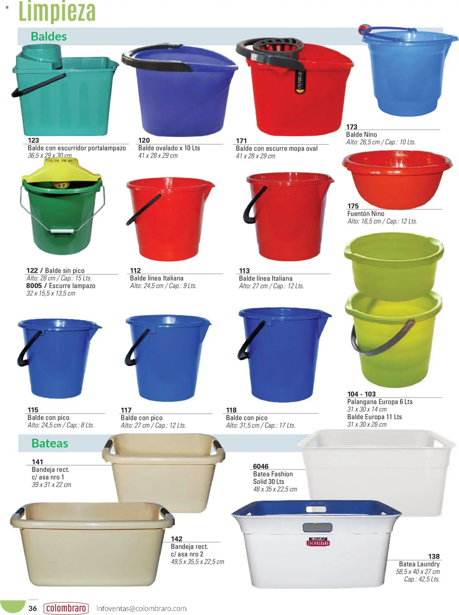Colombraro catálogo │ válido desde el 26.01.2026 | Página: 36 | Productos: Mopa, Bandeja, Lampazo, Escurridor