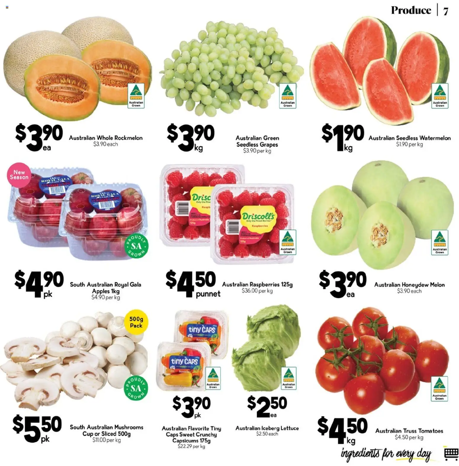 Drakes catalogue - valid from 11.03.2026 | Page: 7 | Products: Apples, Tomatoes, Mushrooms, Honeydew melon