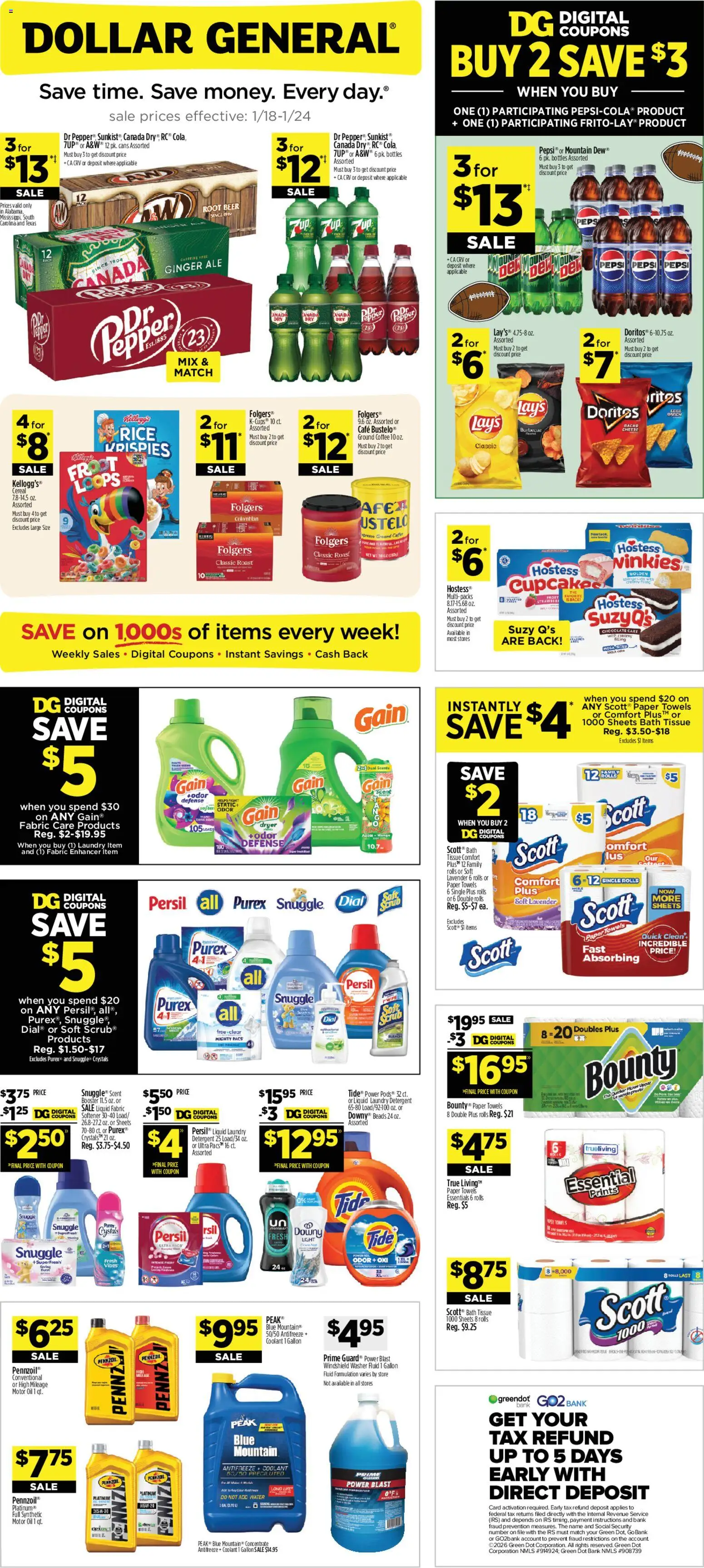Dollar General Weekly Ad - TX - valid from 18.01.2026 | Page: 1