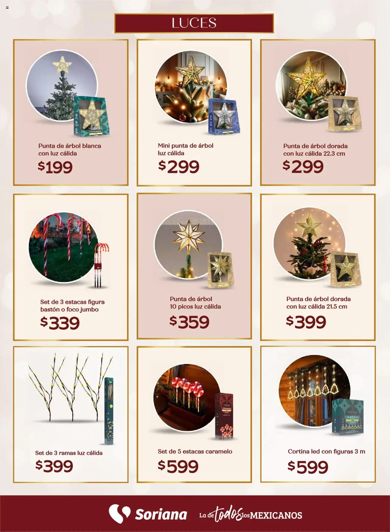 Nuevas ofertas de Soriana válidas en toda la República Mexicana desde el 25.09.2025. ¡Encuentra las mejores ofertas en Soriana - Decoración Navideña Híper Nacional! | Página: 45 | Productos: Foco