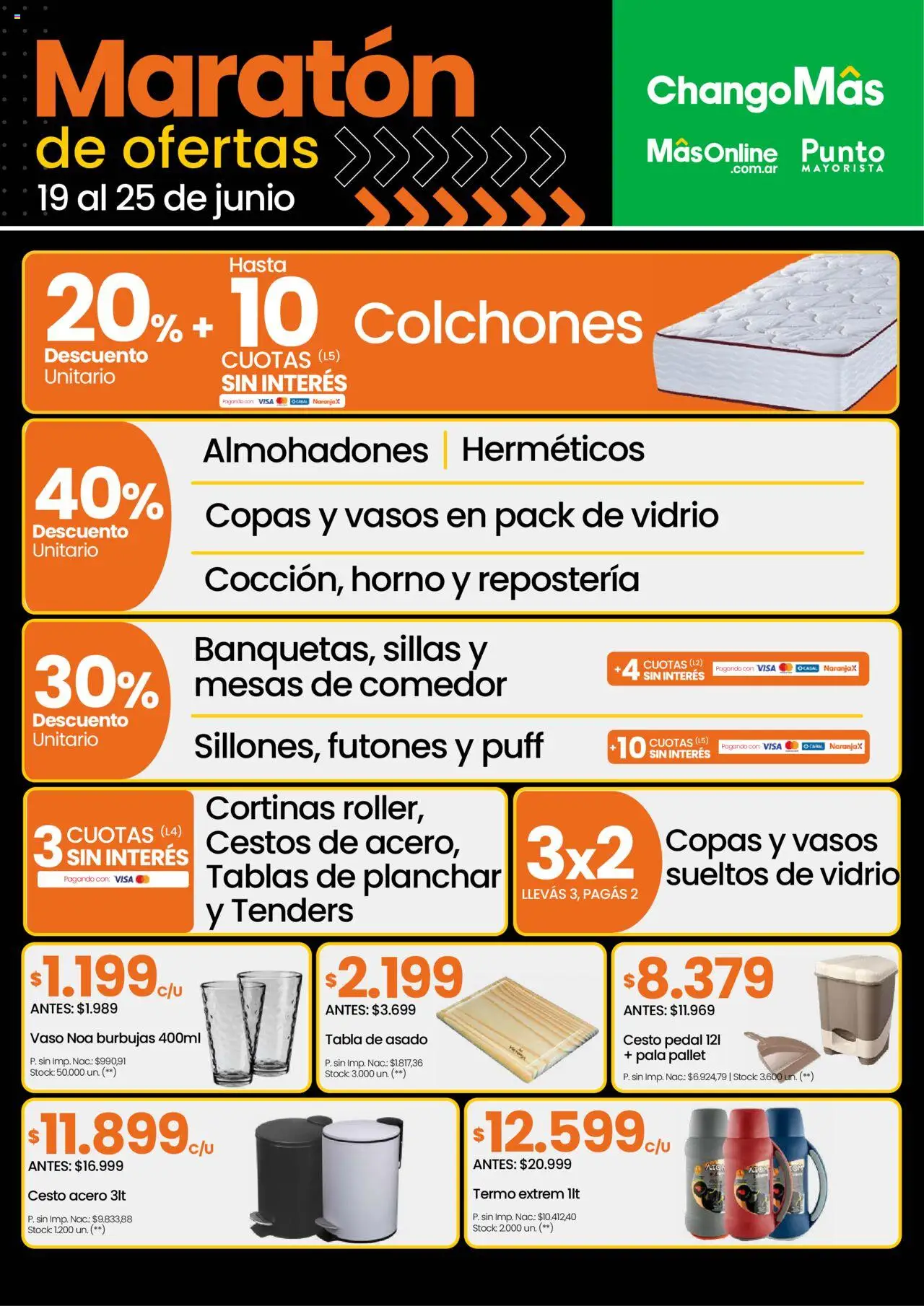 Changomas ofertas │ válido desde el 19.06.2025 | Página: 7 | Productos: Planchar, Cortinas, Termo, Vasos