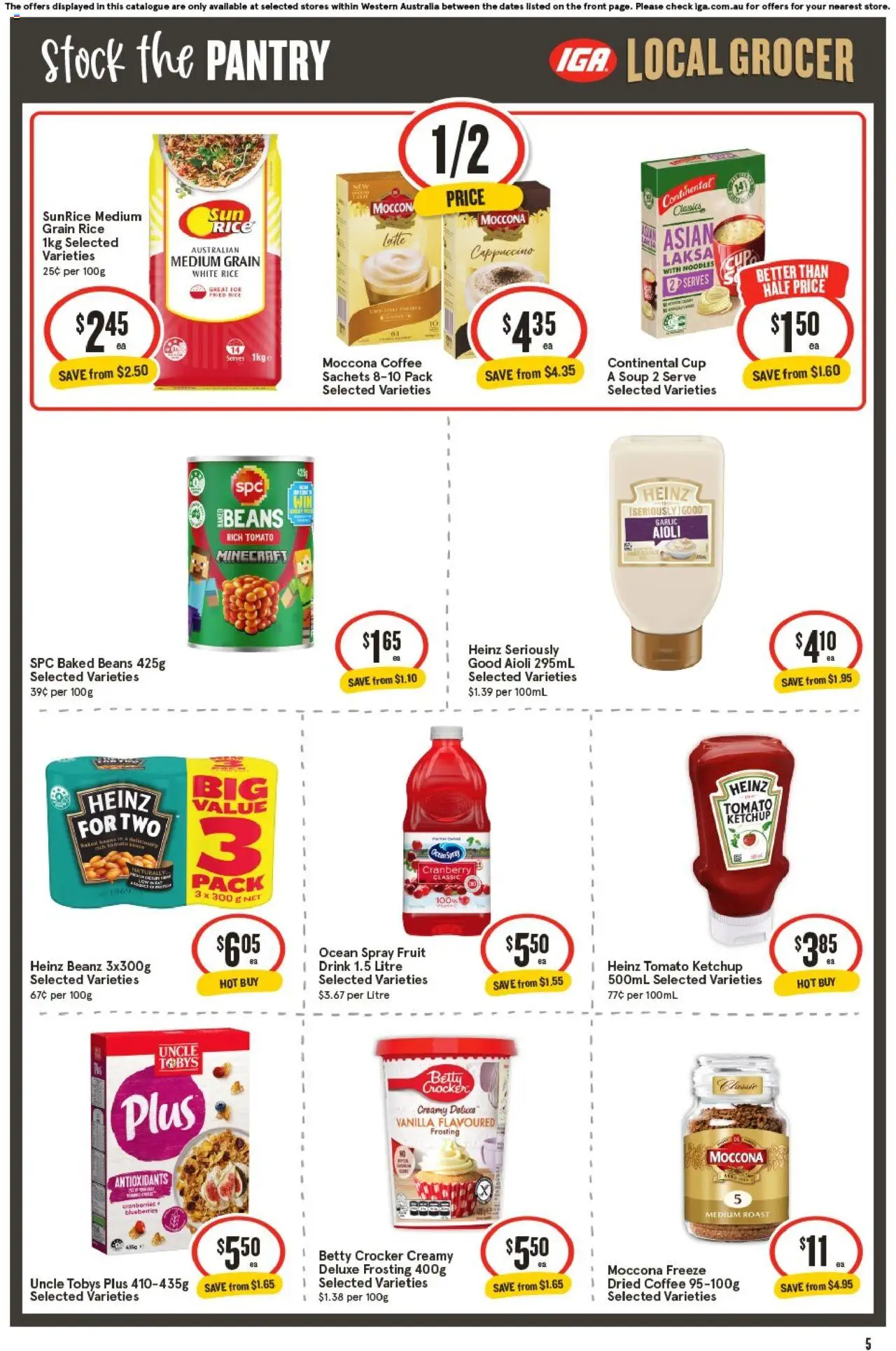 IGA catalogue - valid from 15.10.2025 | Page: 5 | Products: Frosting, Rice, Noodles, Garlic