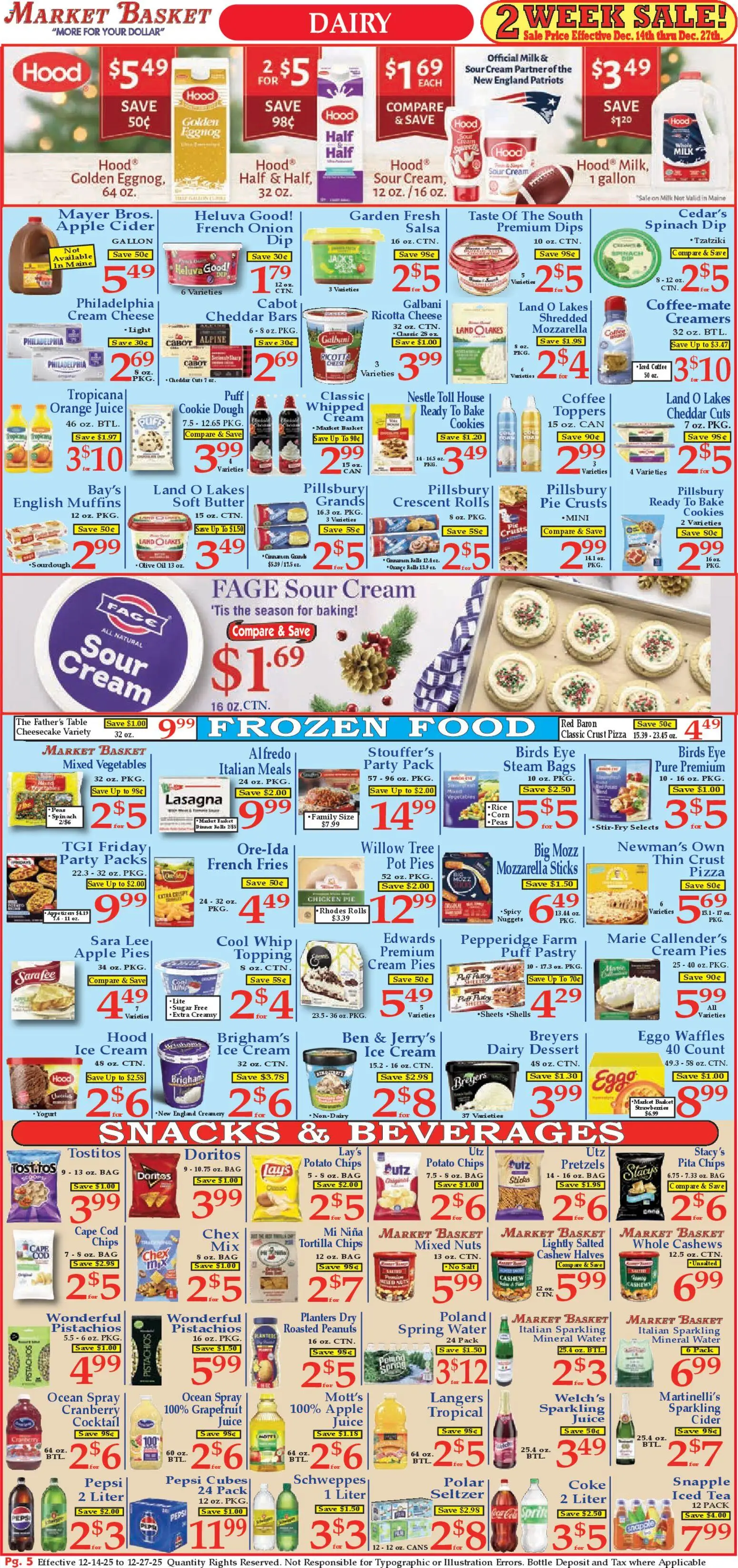Market Basket Ad - valid from 14.12.2025 | Page: 5 | Products: Butter, Sour cream, Cheesecake, Onion