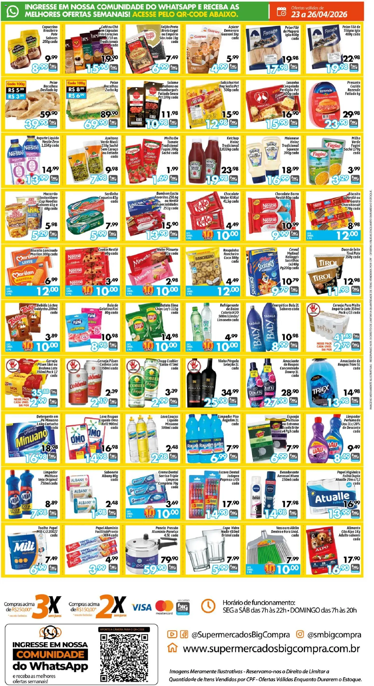 Big Compra Folheto - válido de 23.04.2026 | Página: 2 | Produtos: Leite, Salame, Macarrão, Lasanha