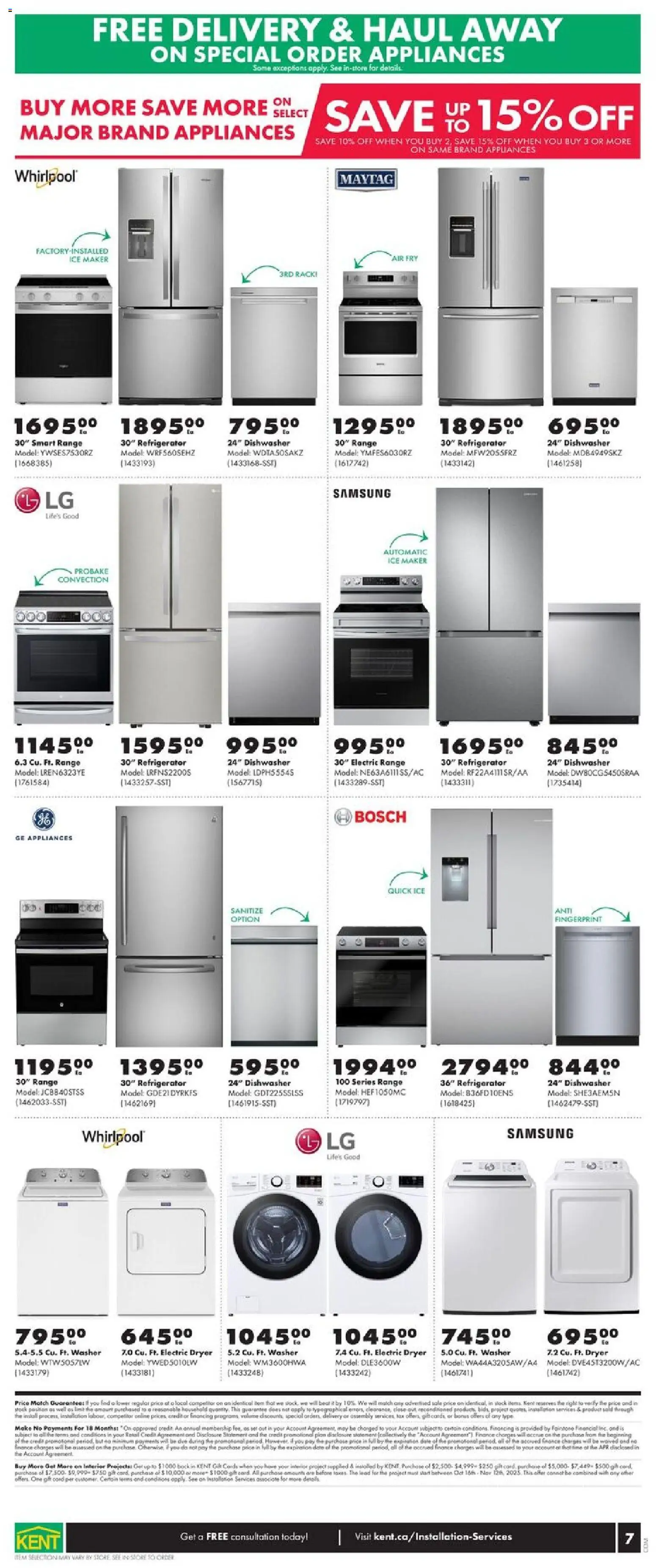 Kent flyer valid from 06.11.2025 | Page: 7 | Products: Refrigerator, Dryer, Dishwasher, Pork