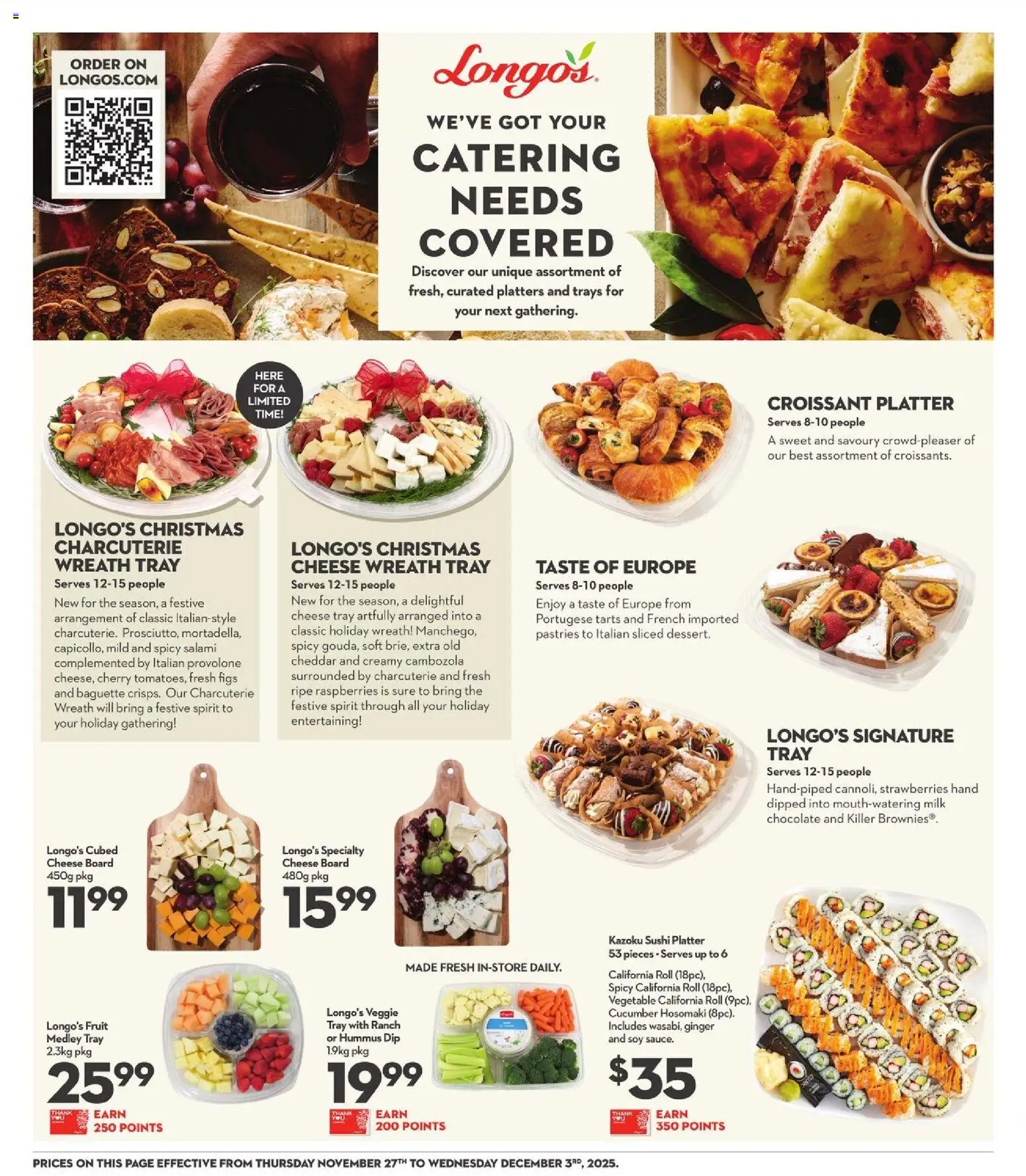 Longo's flyer valid from 27.11.2025 | Page: 17 | Products: Milk, Cheese, Chocolate, Salami