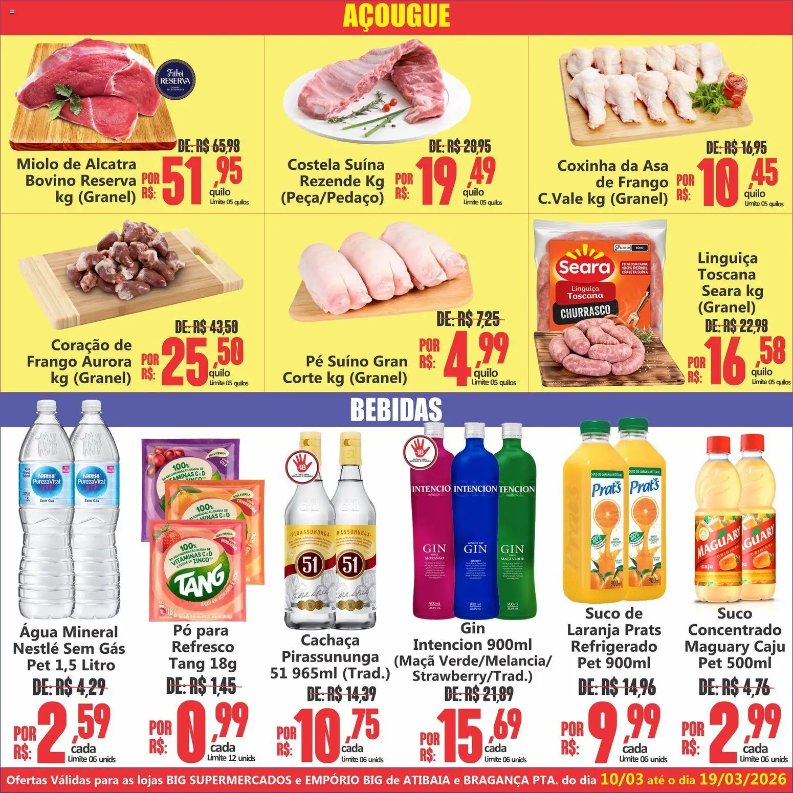 Big Supermercados Folheto - válido de 10.03.2026 | Página: 3 | Produtos: Alcatra, Carne, Baixo, Frango
