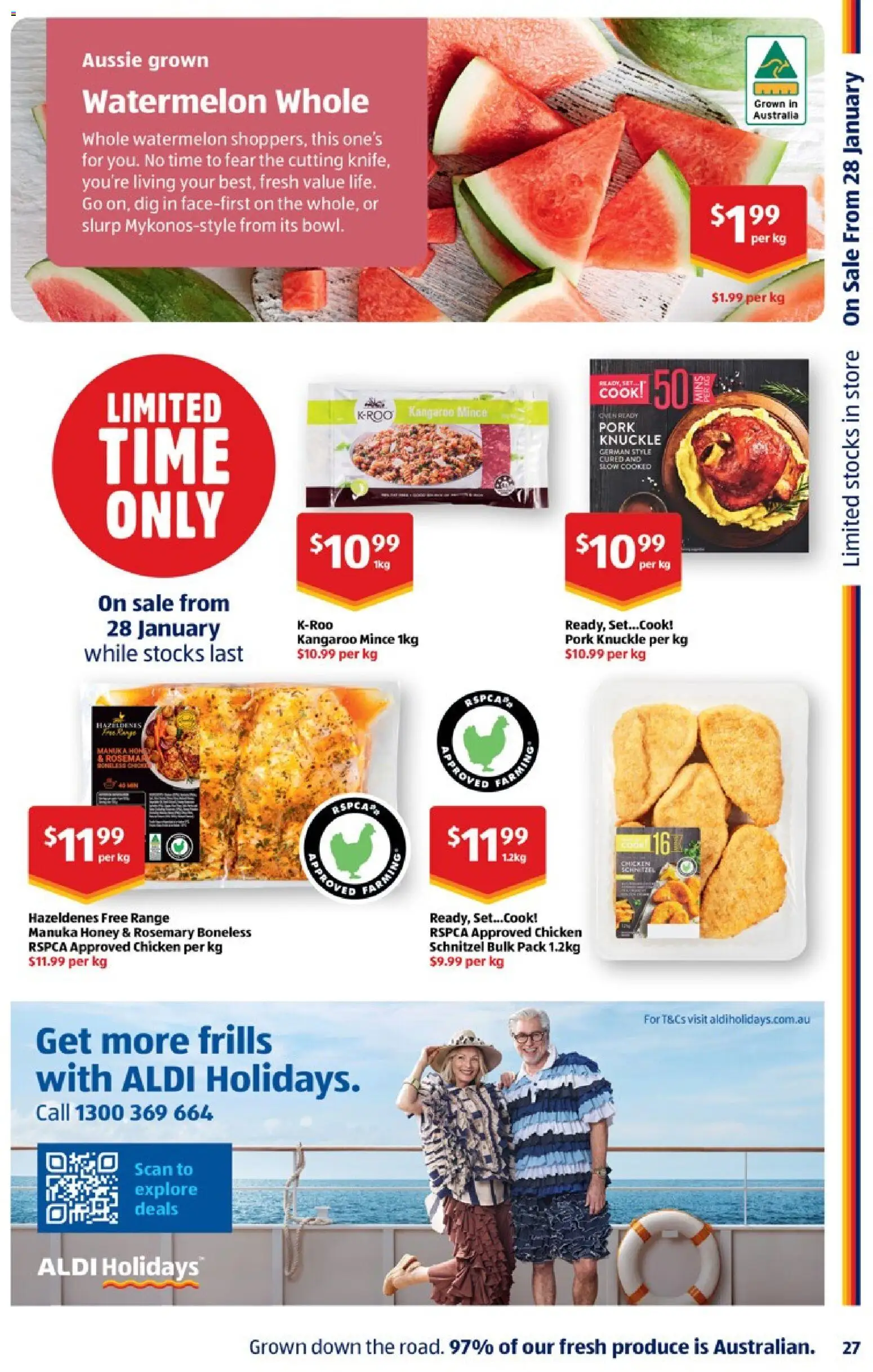 Aldi catalogue - valid from 04.02.2026 | Page: 27 | Products: Honey, Chicken, Pork, Watermelon