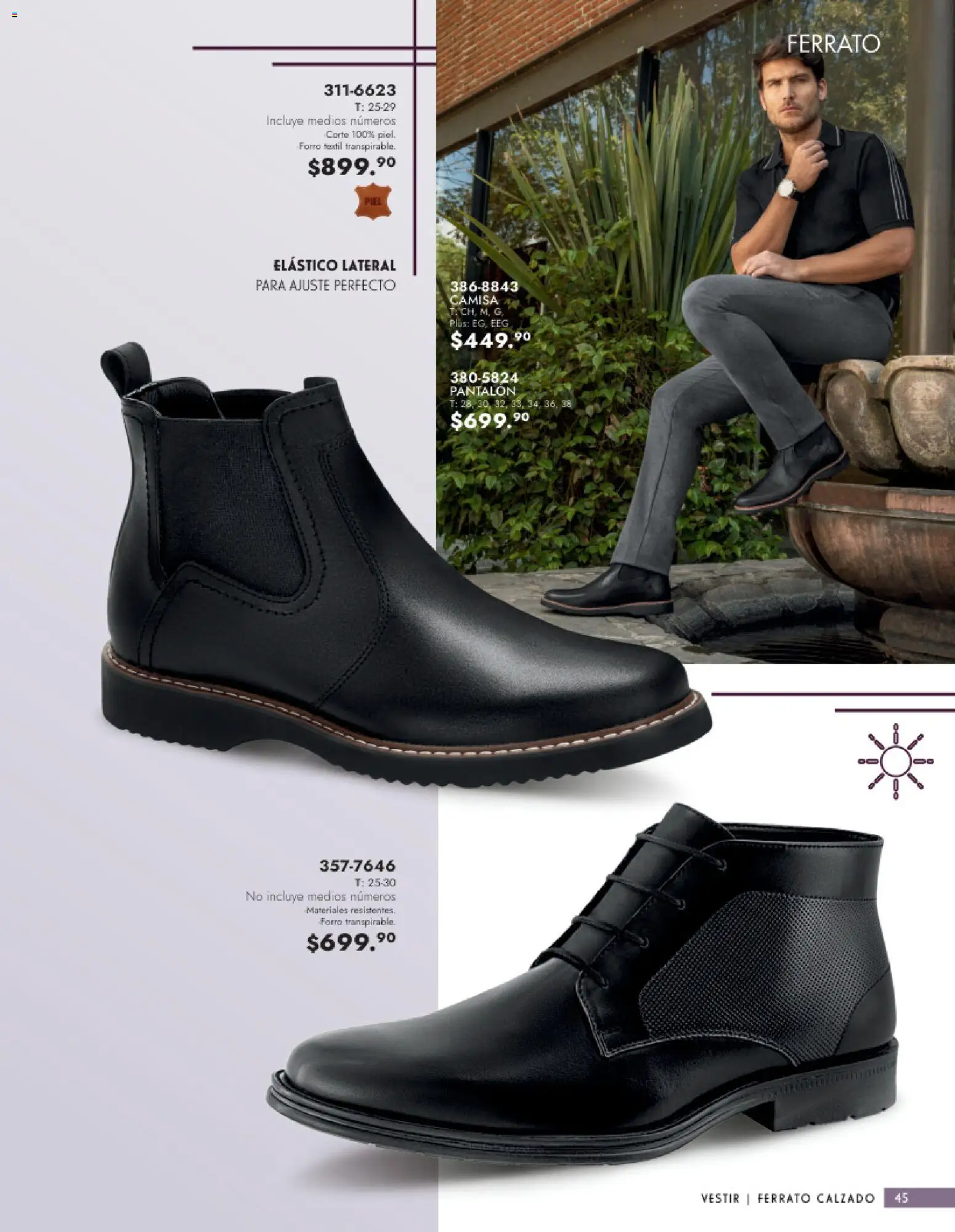 Nuevas ofertas de Andrea válidas en toda la República Mexicana desde el 25.01.2026. ¡Encuentra las mejores ofertas en Andrea catálogo Calzado Caballero! | Página: 45 | Productos: Camisa