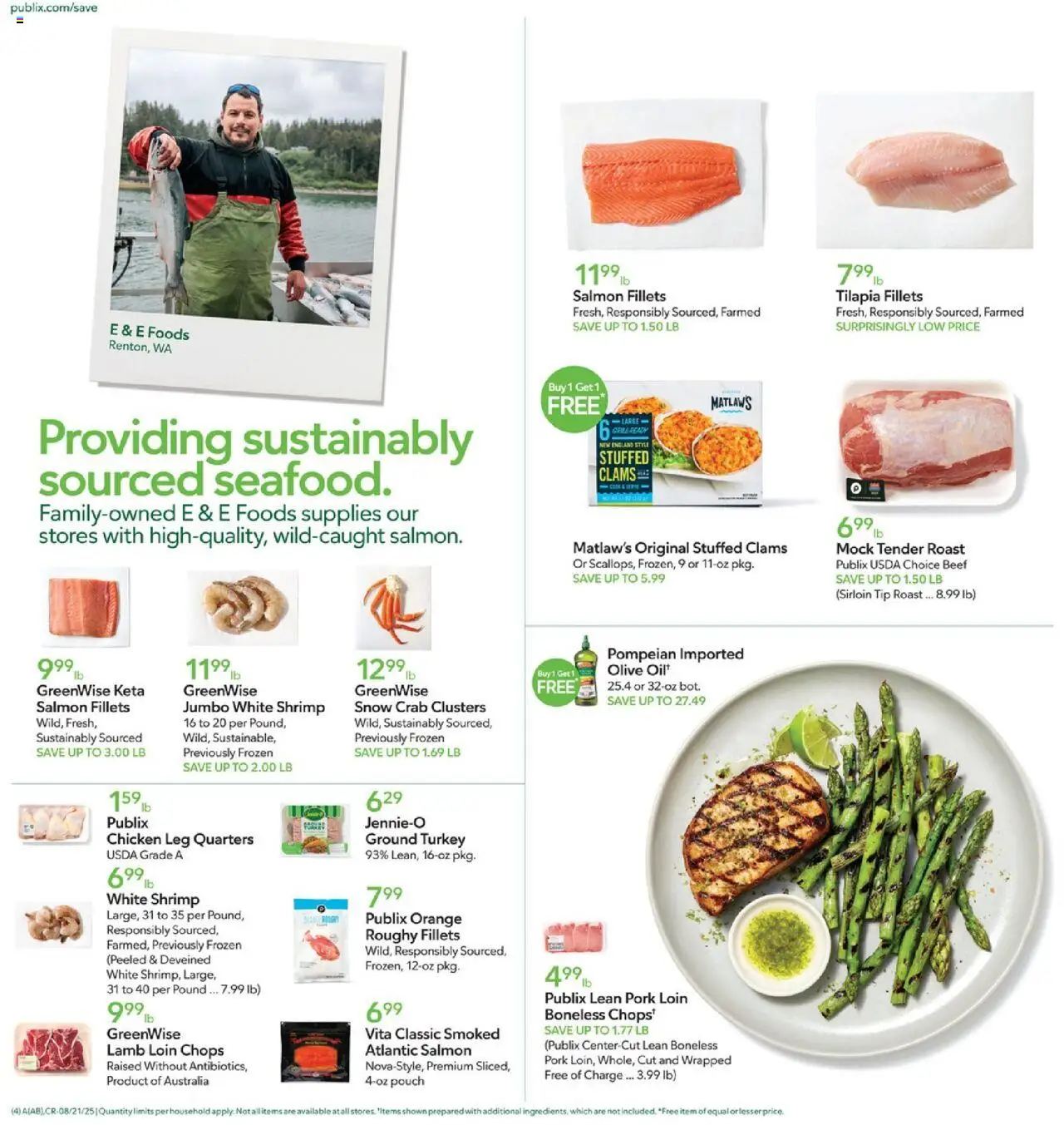 Publix Weekly Ad - valid from 20.08.2025 | Page: 4 | Products: Pork, Beef