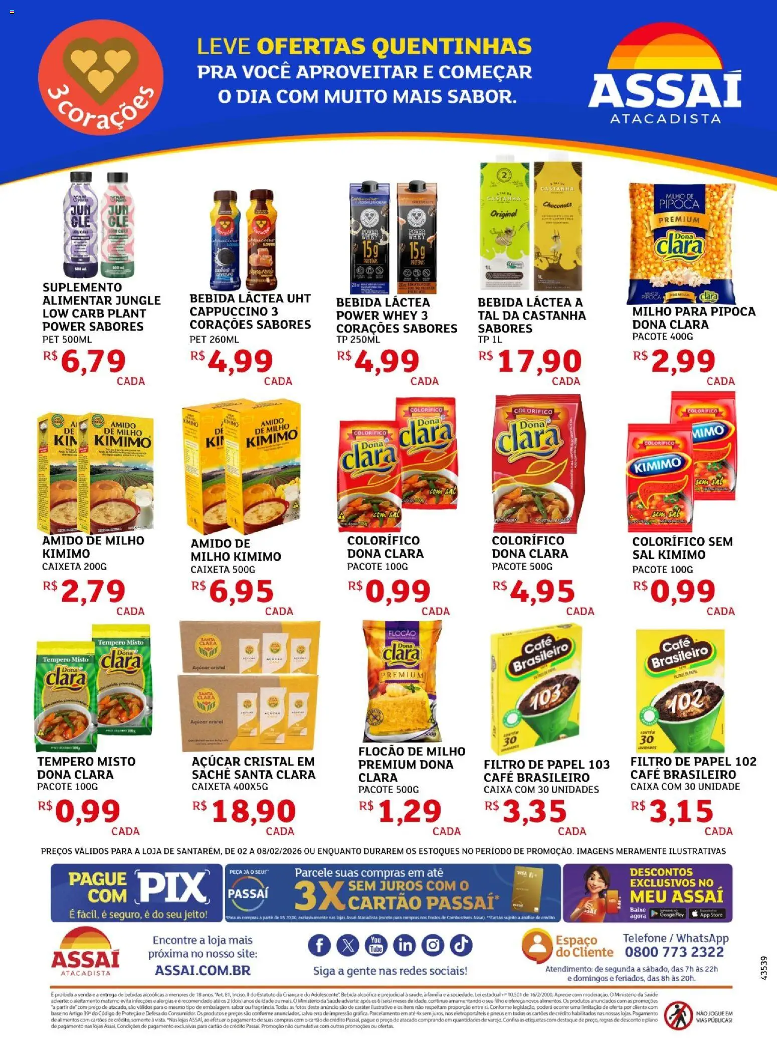 Assaí Atacadista Folheto - válido de 16.02.2026 | Página: 2 | Produtos: Amido de milho, Base, Sal, Pipoca