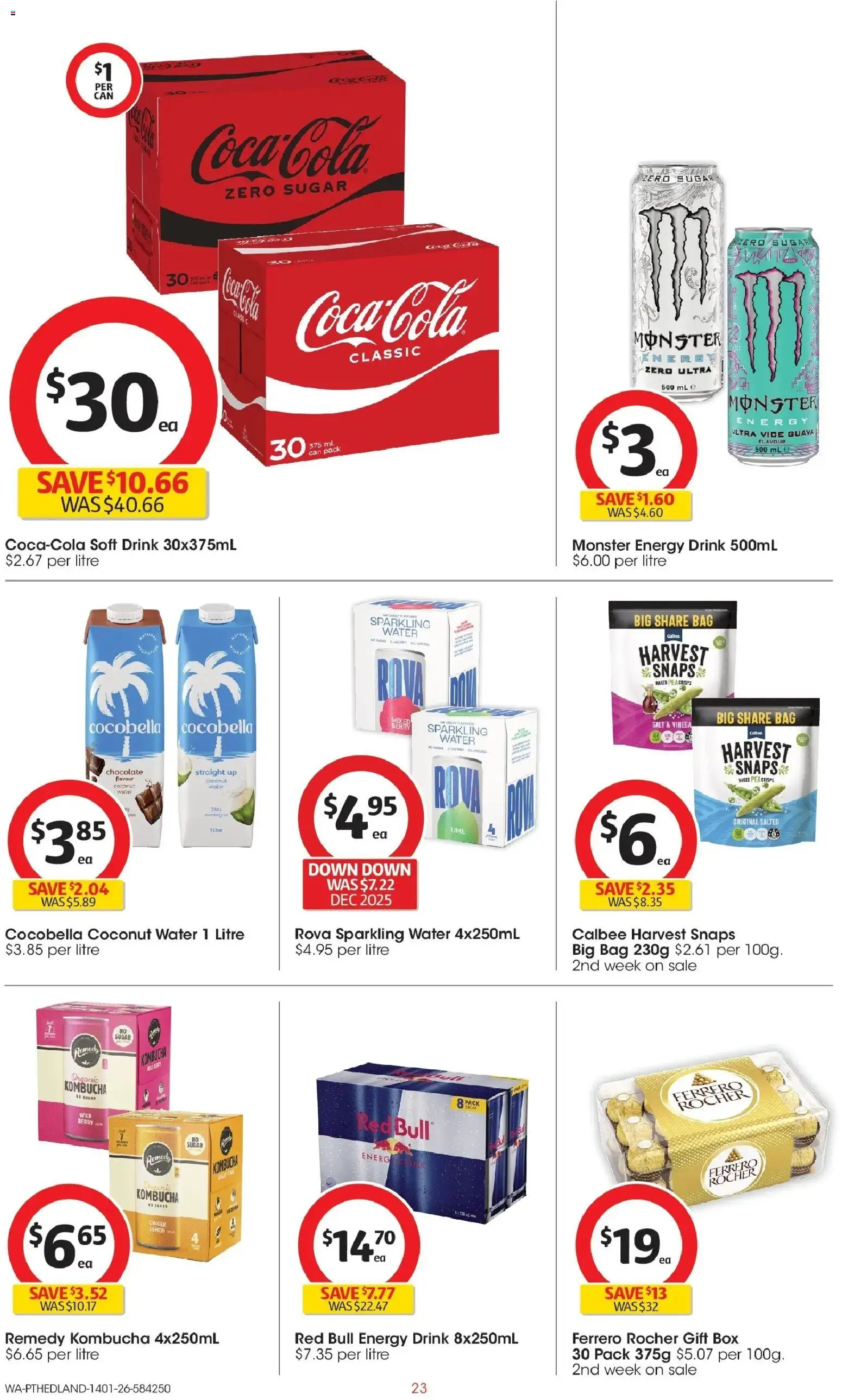 Coles catalogue - valid from 14.01.2026 | Page: 23 | Products: Box, Energy drink, Water, Sugar