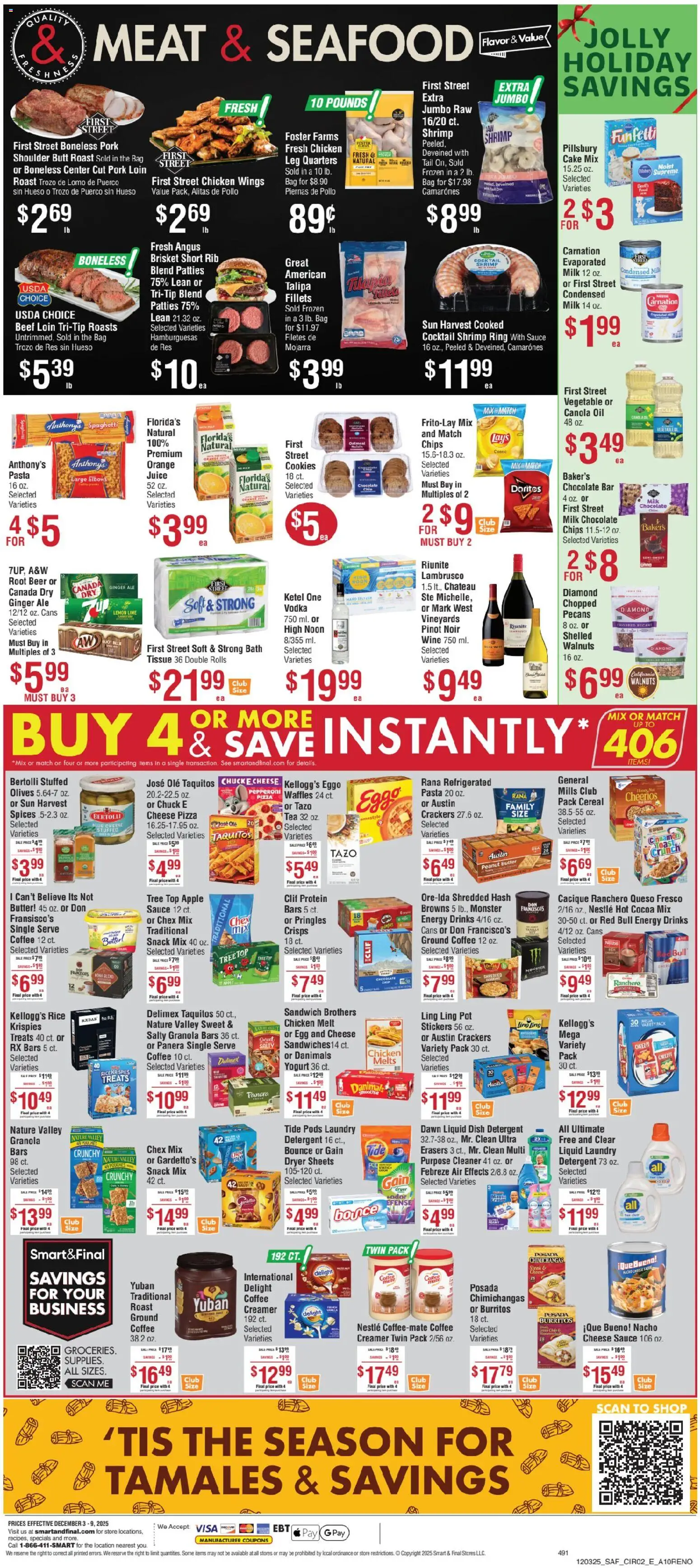 Smart & Final Weekly Ad - valid from 03.12.2025 | Page: 3 | Products: Coffee, Pork, Chips, Bag