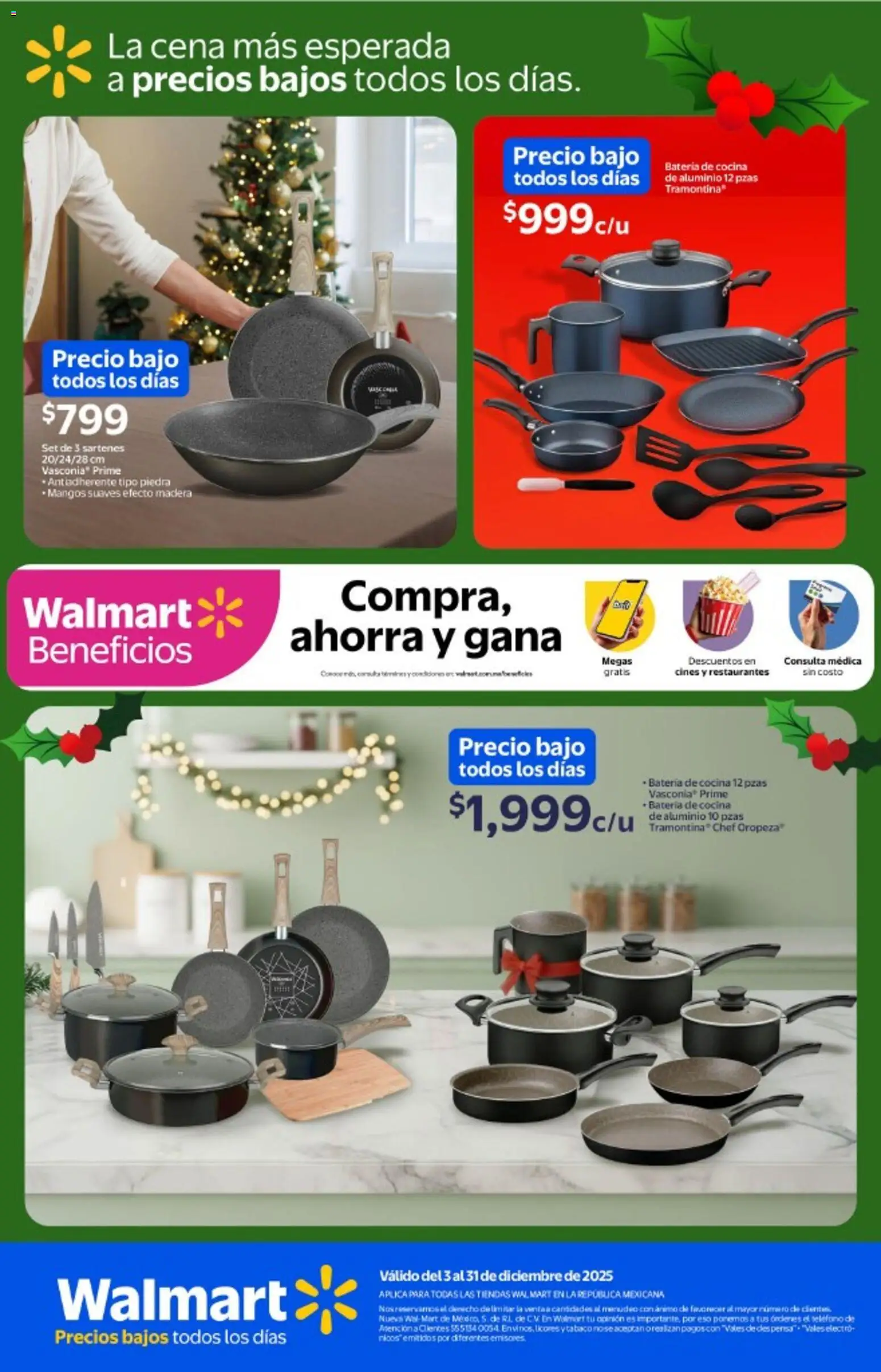 Nuevas ofertas de Walmart válidas en toda la República Mexicana desde el 03.12.2025. ¡Encuentra las mejores ofertas en Walmart catálogo La cena más esperada a precios bajos! | Página: 20 | Productos: Cocina, Batería, Teléfono