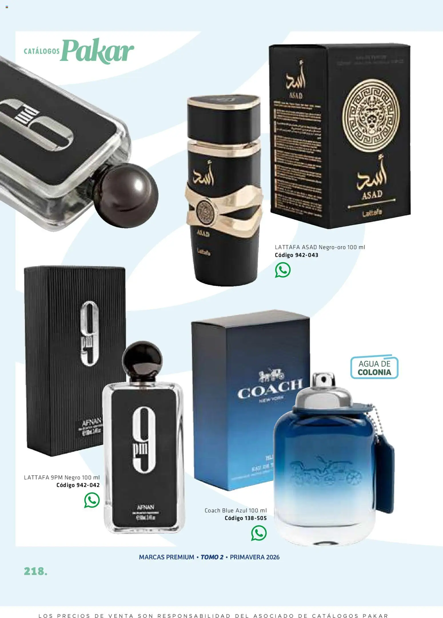 Nuevas ofertas de SC Pakar válidas en toda la República Mexicana desde el 27.02.2026. ¡Encuentra las mejores ofertas en SC Pakar catálogo Premium Men Tomo 2! | Página: 218 | Productos: Agua