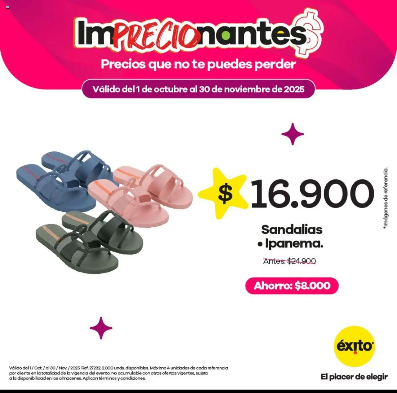 Éxito revista - valida desde el 01.10.2025 | Página: 9 | Productos: Sandalias, Té