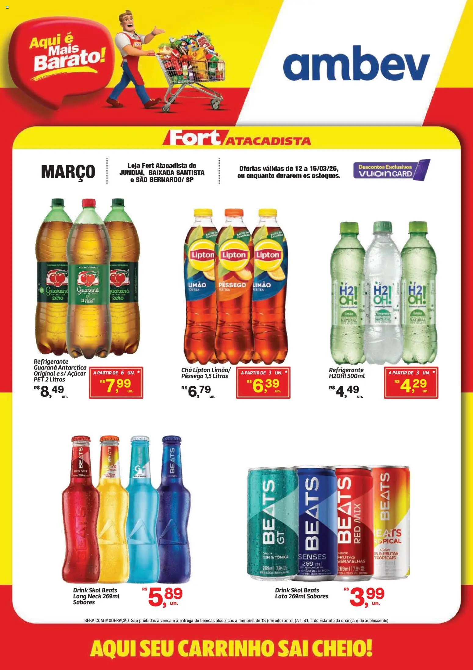 Fort Atacadista Folheto - válido de 12.03.2026 | Página: 1 | Produtos: Guaraná, Ice tea, Carrinho, Açúcar