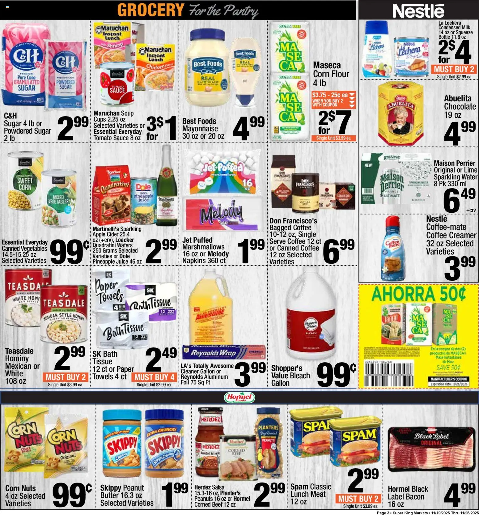 Super King Weekly Ad - valid from 19.11.2025 | Page: 3 | Products: Butter, Water, Lime, Date