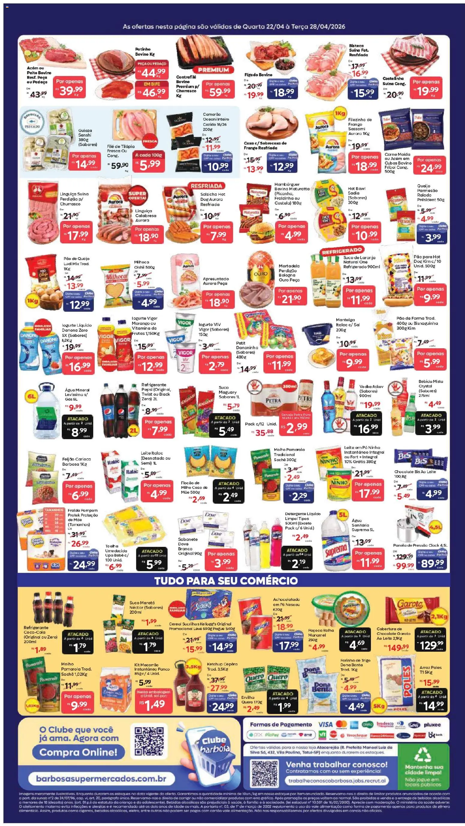 Barbosa Supermercados Folheto - válido de 22.04.2026 | Página: 2 | Produtos: Tilápia, Ketchup, Vodka, Bebida