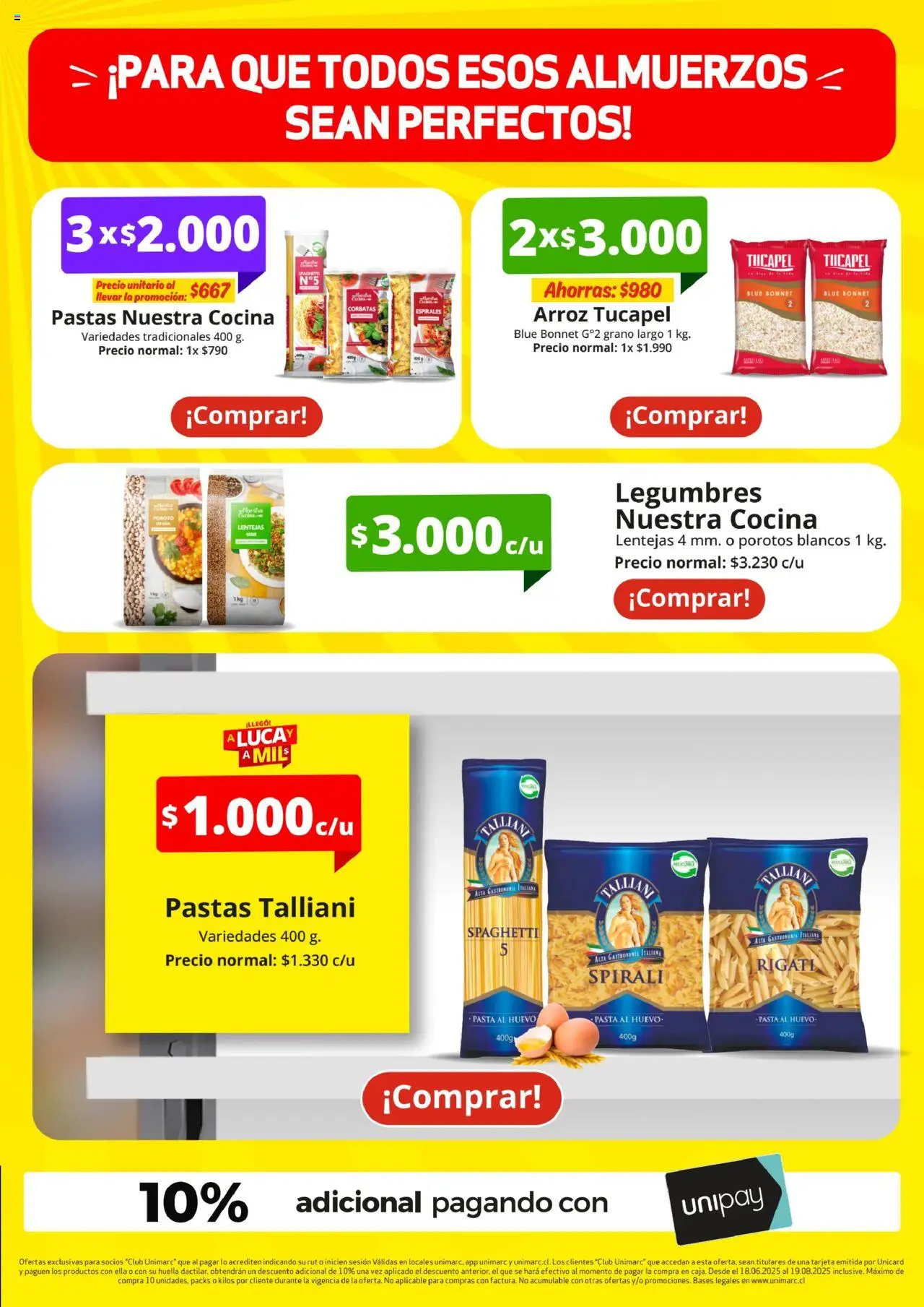 Unimarc ofertas  │ válido desde el 18.06.2025 | Página: 17 | Productos: Huevo, Cocina, Arroz, Lentejas