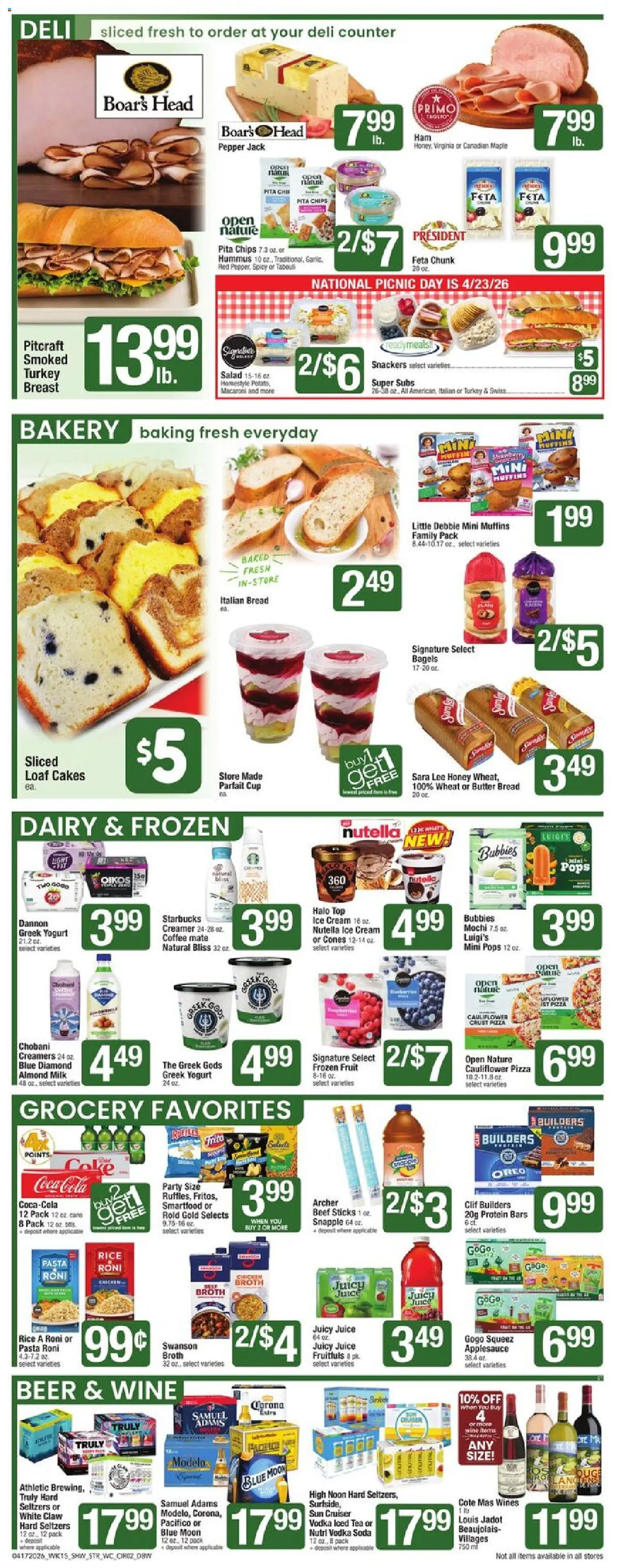 Star Market Weekly Ad - MA - valid from 17.04.2026 | Page: 2 | Products: Beer, Beef, Cream, Ice cream