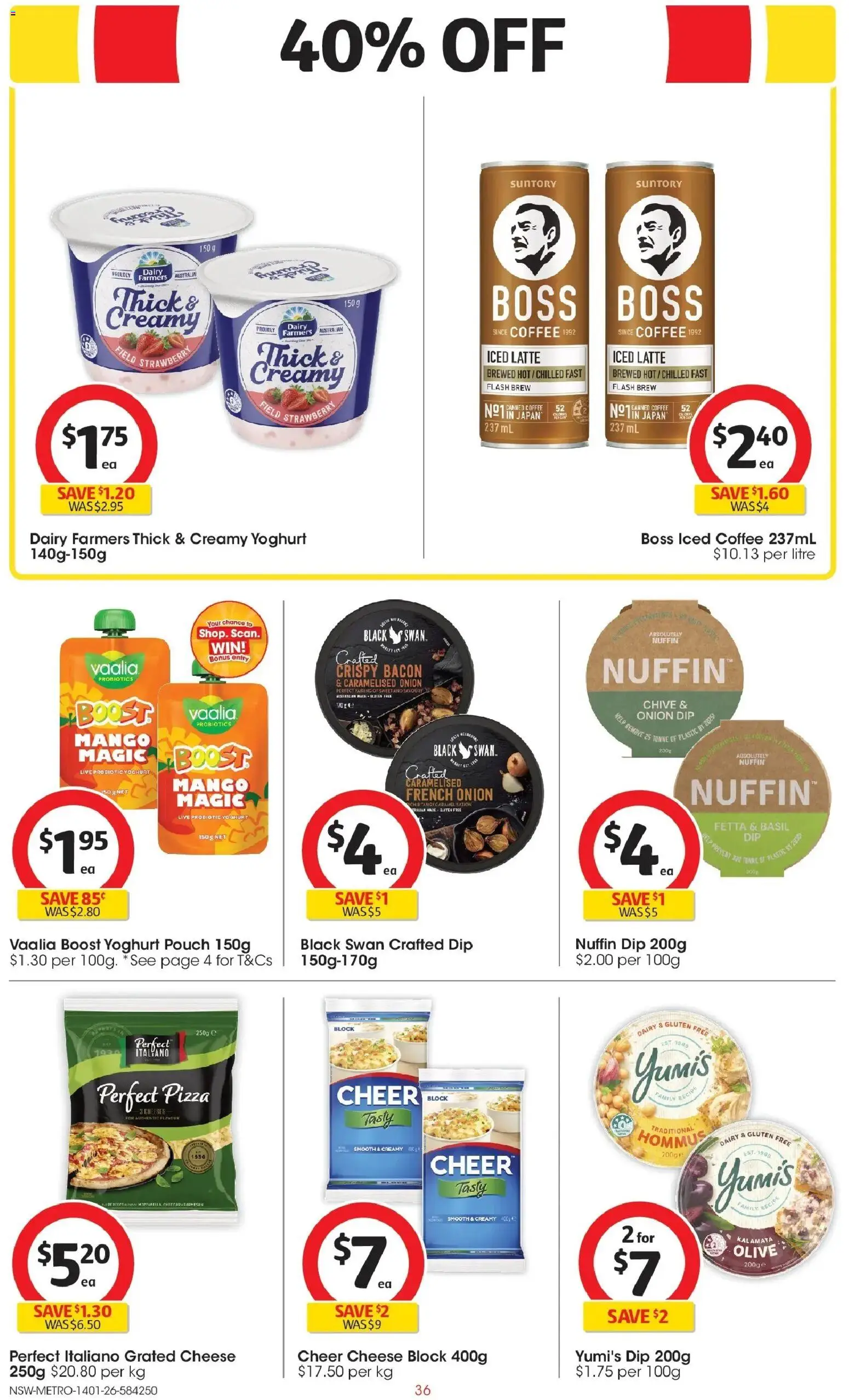 Coles catalogue - valid from 14.01.2026 | Page: 36 | Products: Dairy, Cheese, Yoghurt, Mango