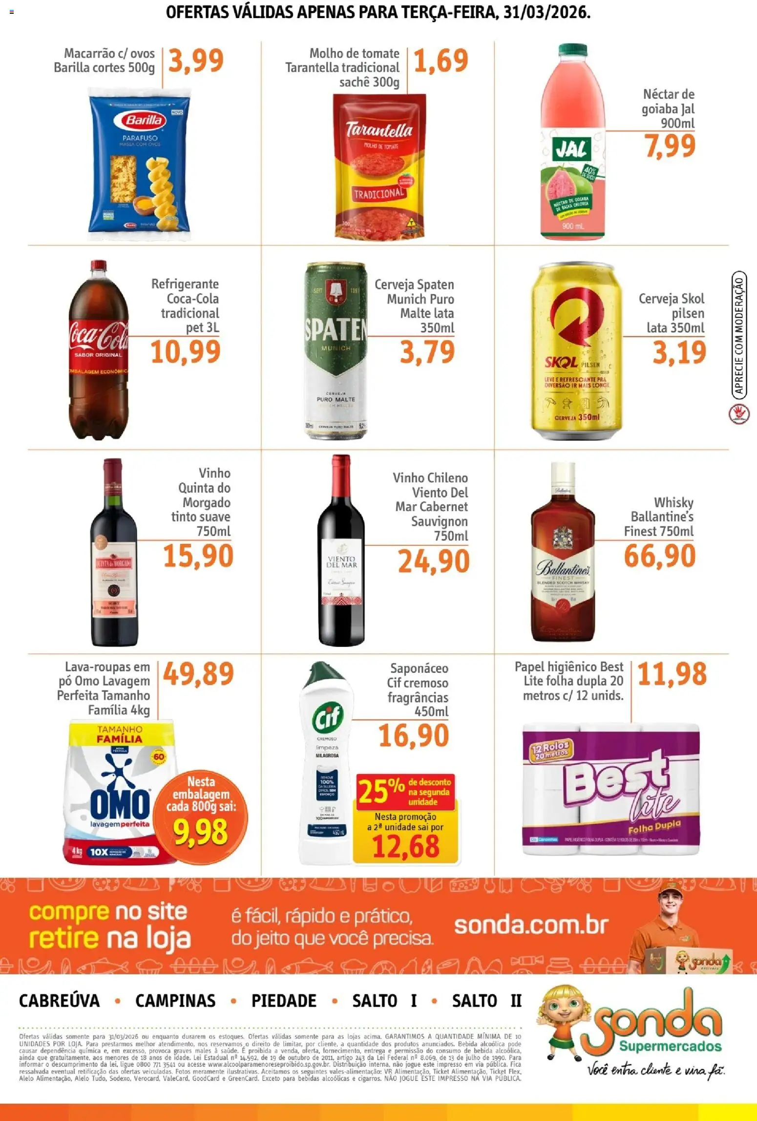 Sonda Folheto - válido de 31.03.2026 | Página: 3 | Produtos: Goiaba, Molho de tomate, Refrigerante, Papel higiênico