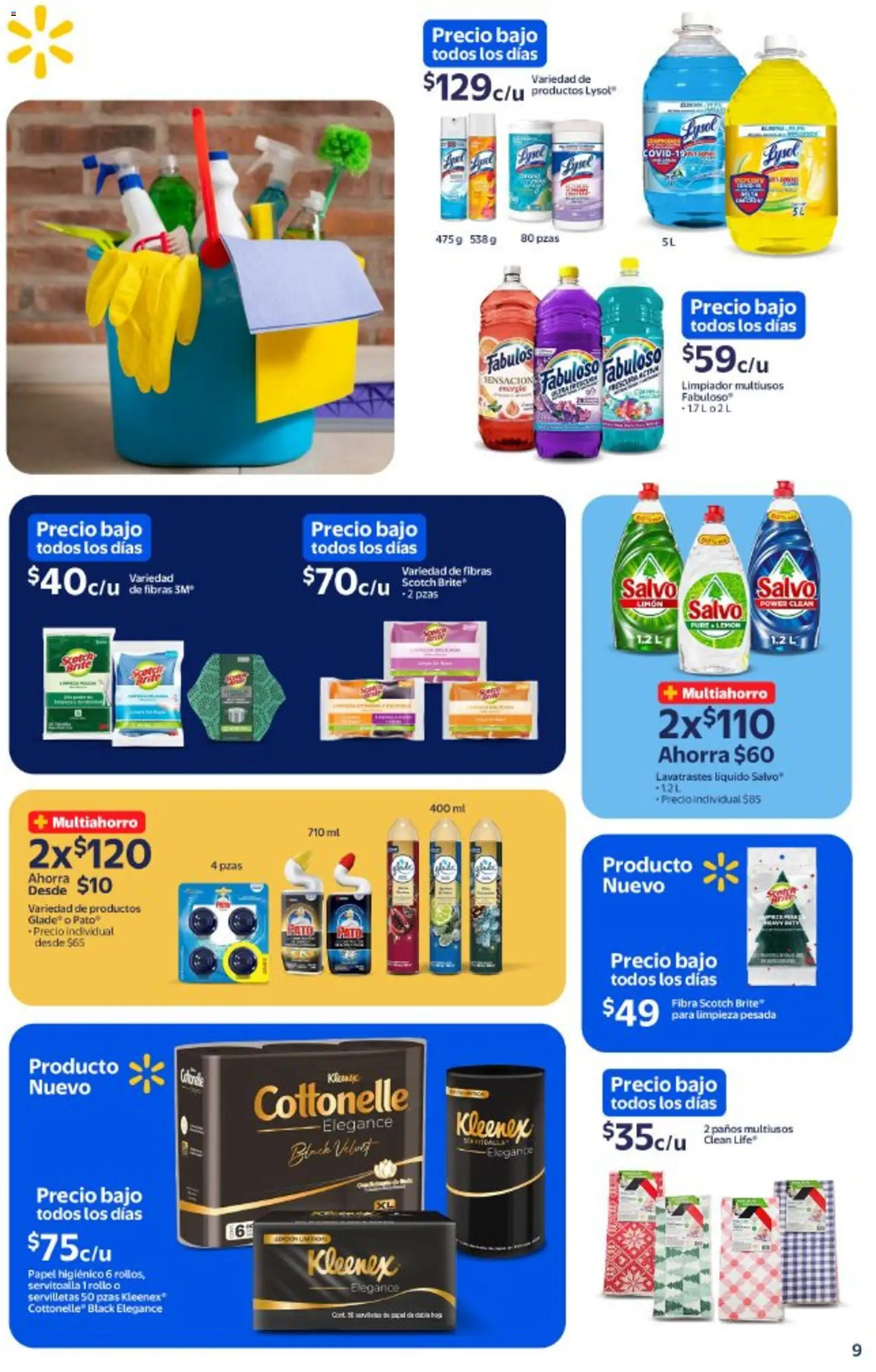 Nuevas ofertas de Walmart válidas en toda la República Mexicana desde el 20.11.2025. ¡Encuentra las mejores ofertas en Walmart folleto Precios bajos todos los días! | Página: 9 | Productos: Limón, Limpiador, Papel higiénico, Servilletas