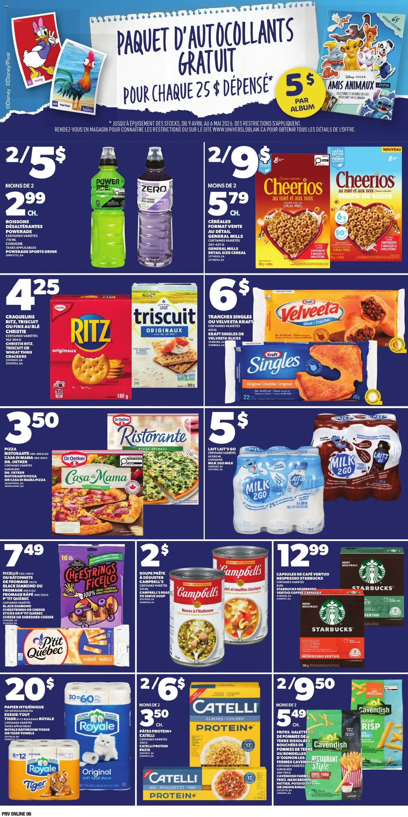 Provigo flyer valid from 09.04.2026 | Page: 6 | Products: Pineapple, Pasta, Milk, Pizza