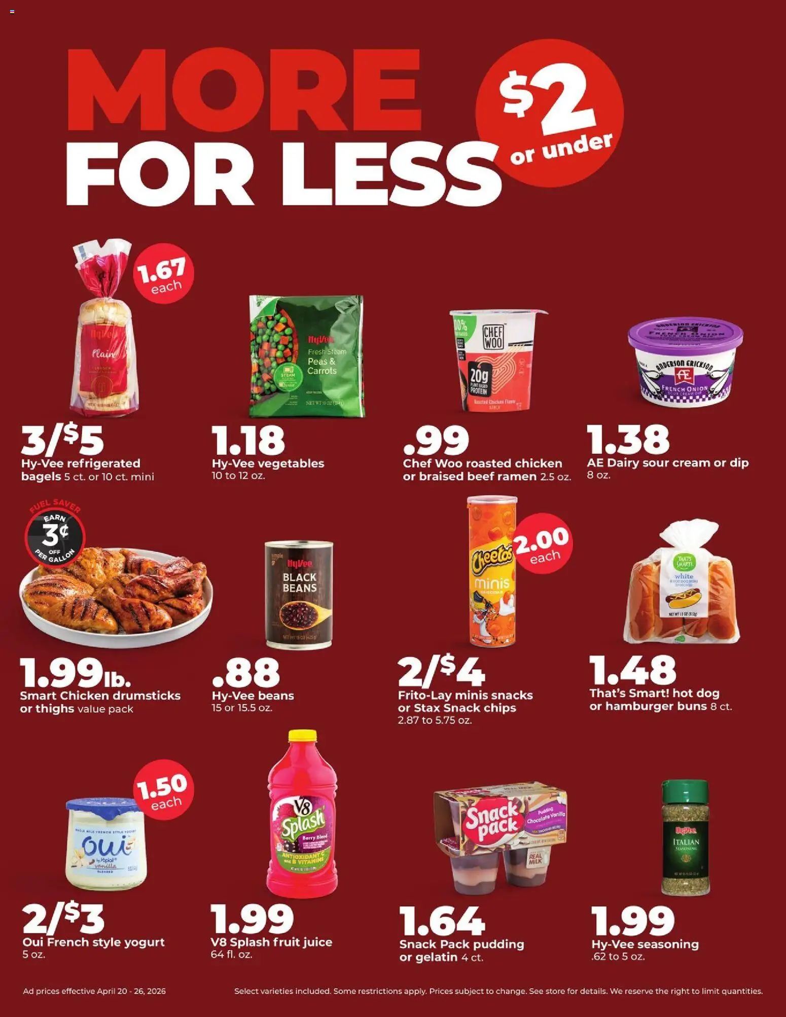 HyVee Weekly Ad - valid from 20.04.2026 | Page: 3 | Products: Juice, Beef, Chips, Onion