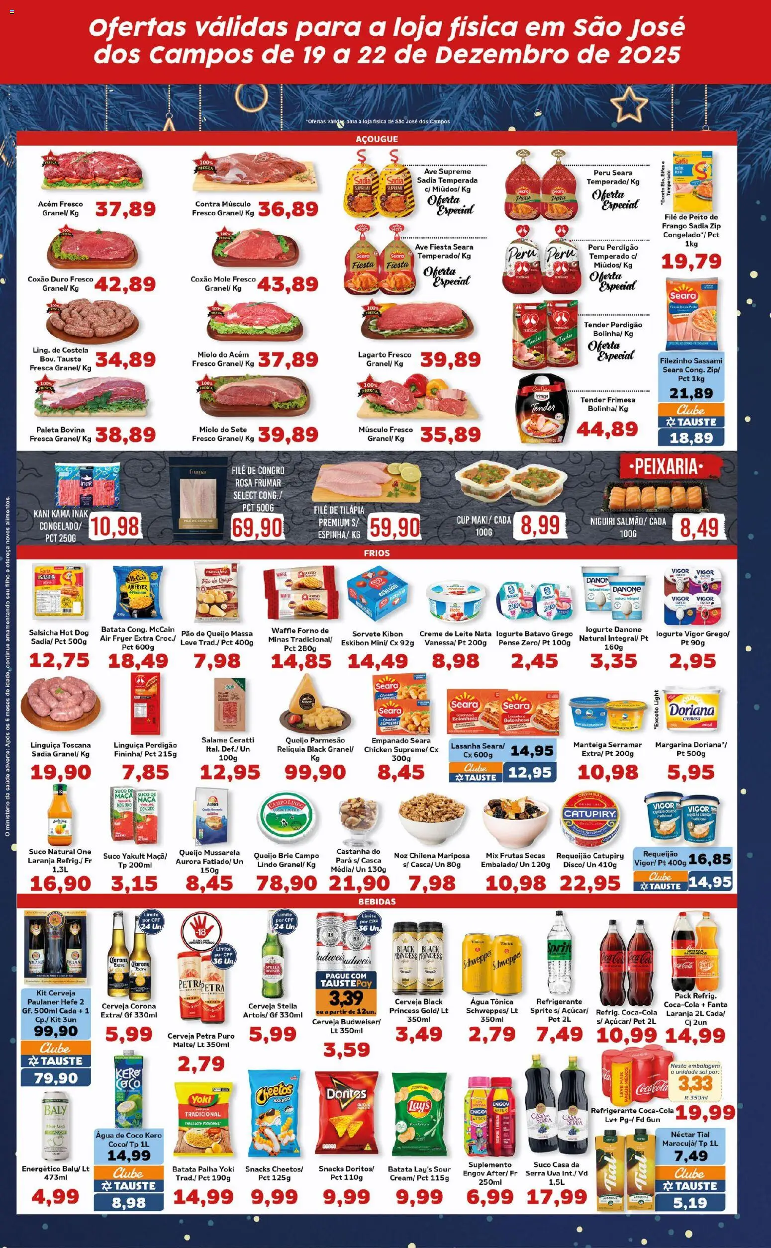 Tauste Folheto - válido de 19.12.2025 | Página: 4 | Produtos: Doriana, Salsicha, Queijo, Suco