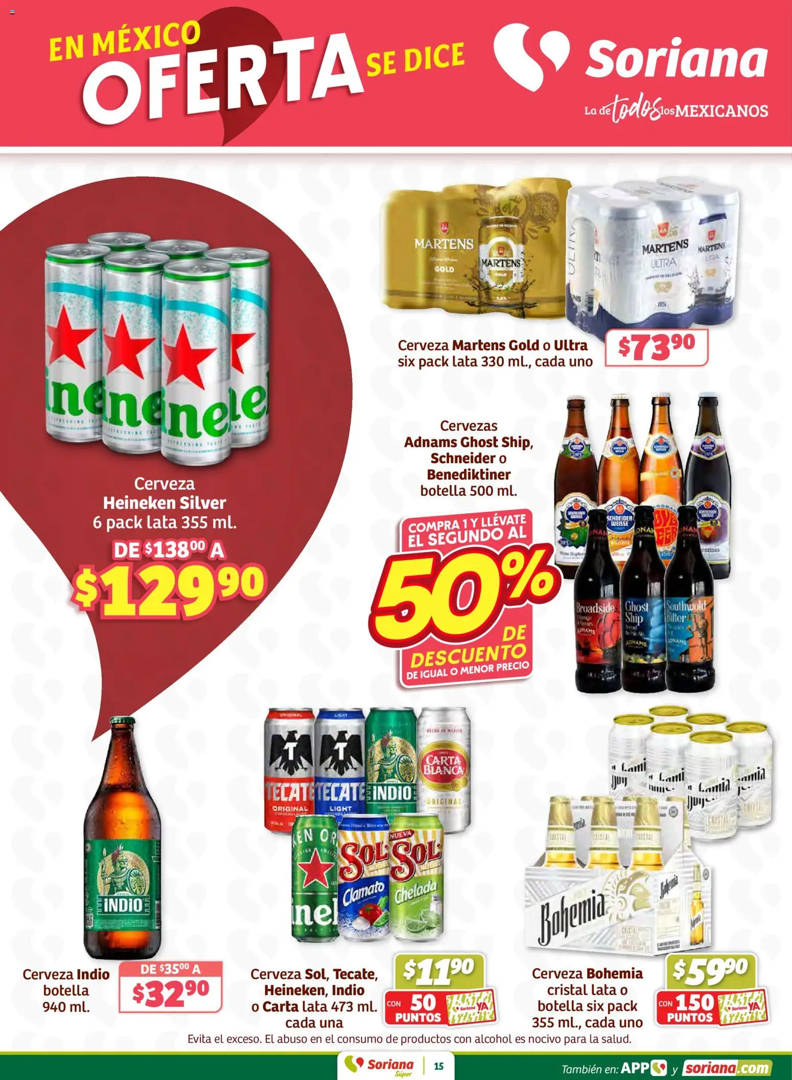 Nuevas ofertas de Soriana válidas en toda la República Mexicana desde el 02.01.2026. ¡Encuentra las mejores ofertas en Soriana - Preciazazaso Súper: BCS, Jal, Nay, Sin, Son! | Página: 15 | Productos: Cerveza, Botella