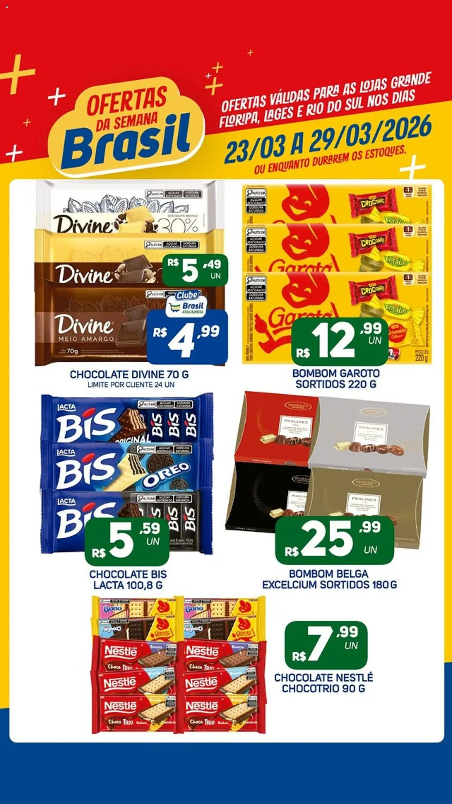 Brasil Atacadista Folheto - válido de 23.03.2026 | Página: 1 | Produtos: Chocolate, Bombom