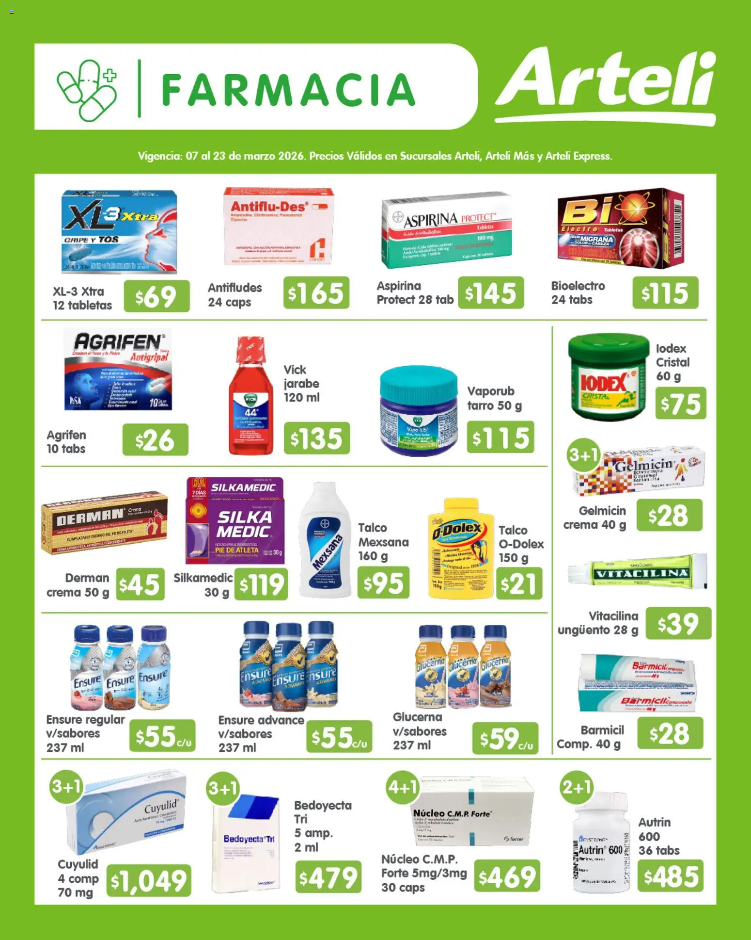 Nuevas ofertas de Arteli válidas en toda la República Mexicana desde el 07.03.2026. ¡Encuentra las mejores ofertas en Arteli folleto Quincenal! | Página: 12 | Productos: Crema, Antigripal, Caja