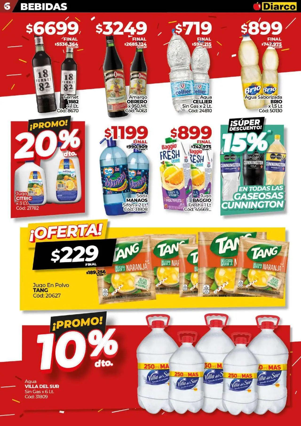 Diarco ofertas │ válido desde el 09.06.2025 | Página: 6 | Productos: Soda, Agua, Limón, Agua saborizada