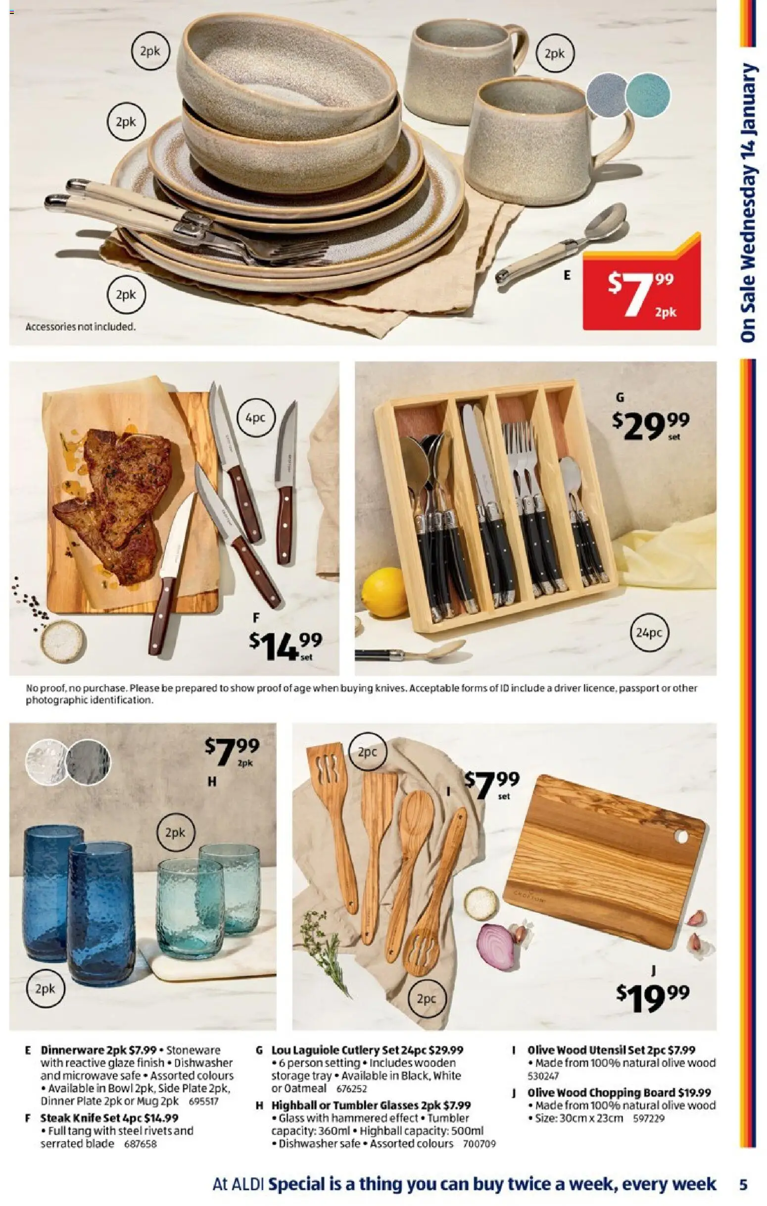 Aldi catalogue - valid from 14.01.2026 | Page: 5 | Products: Cutlery, Wood, Accessories, Microwave