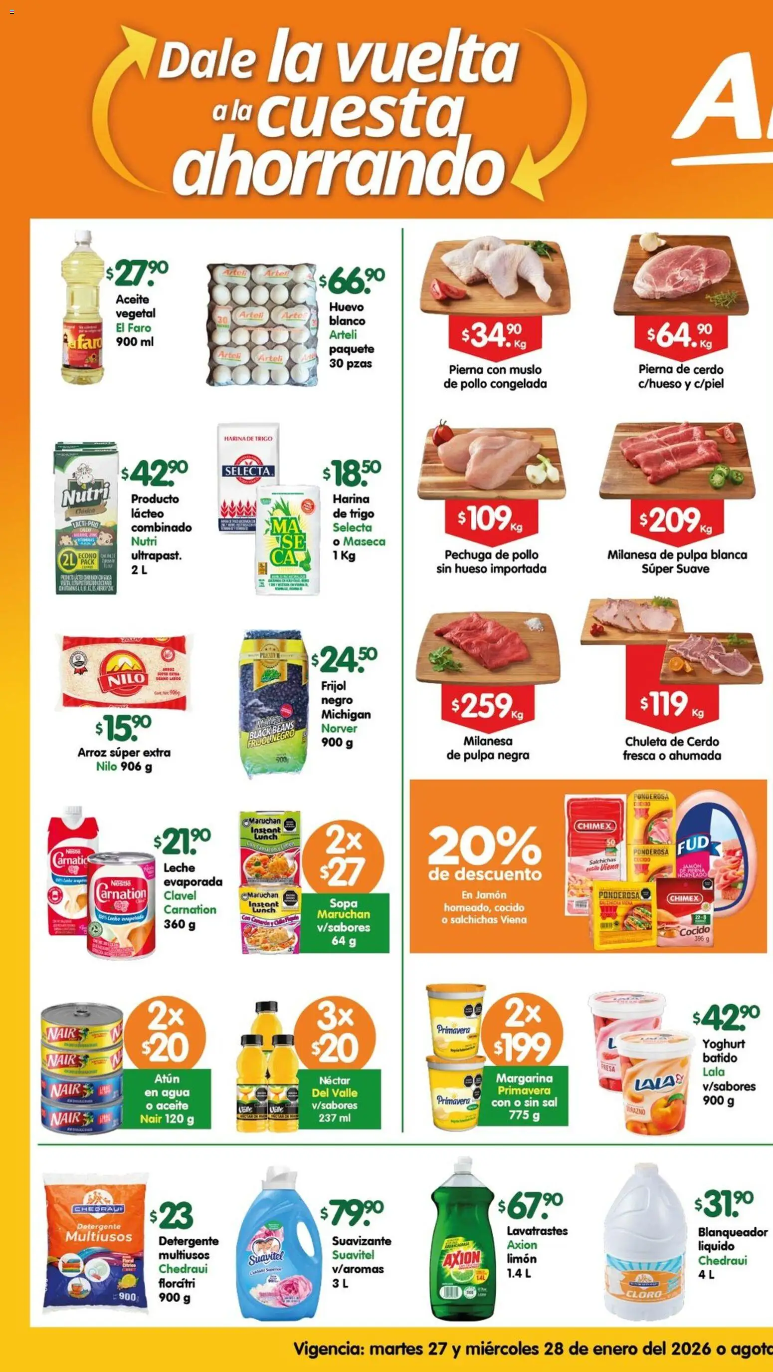 Nuevas ofertas de Arteli válidas en toda la República Mexicana desde el 27.01.2026. ¡Encuentra las mejores ofertas en Arteli folleto! | Página: 1 | Productos: Detergente, Agua, Cerdo, Arroz
