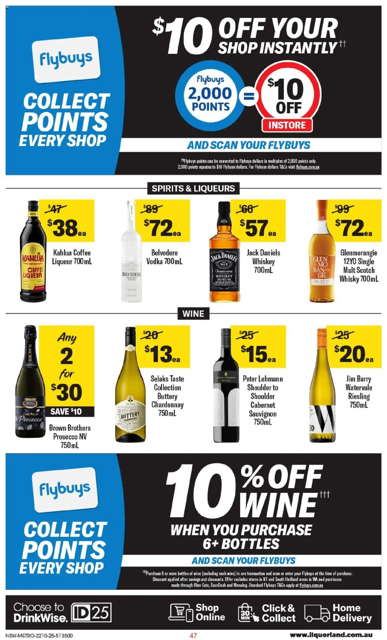 Coles catalogue - valid from 22.10.2025 | Page: 47 | Products: Butter, Coffee, Wine, Whiskey