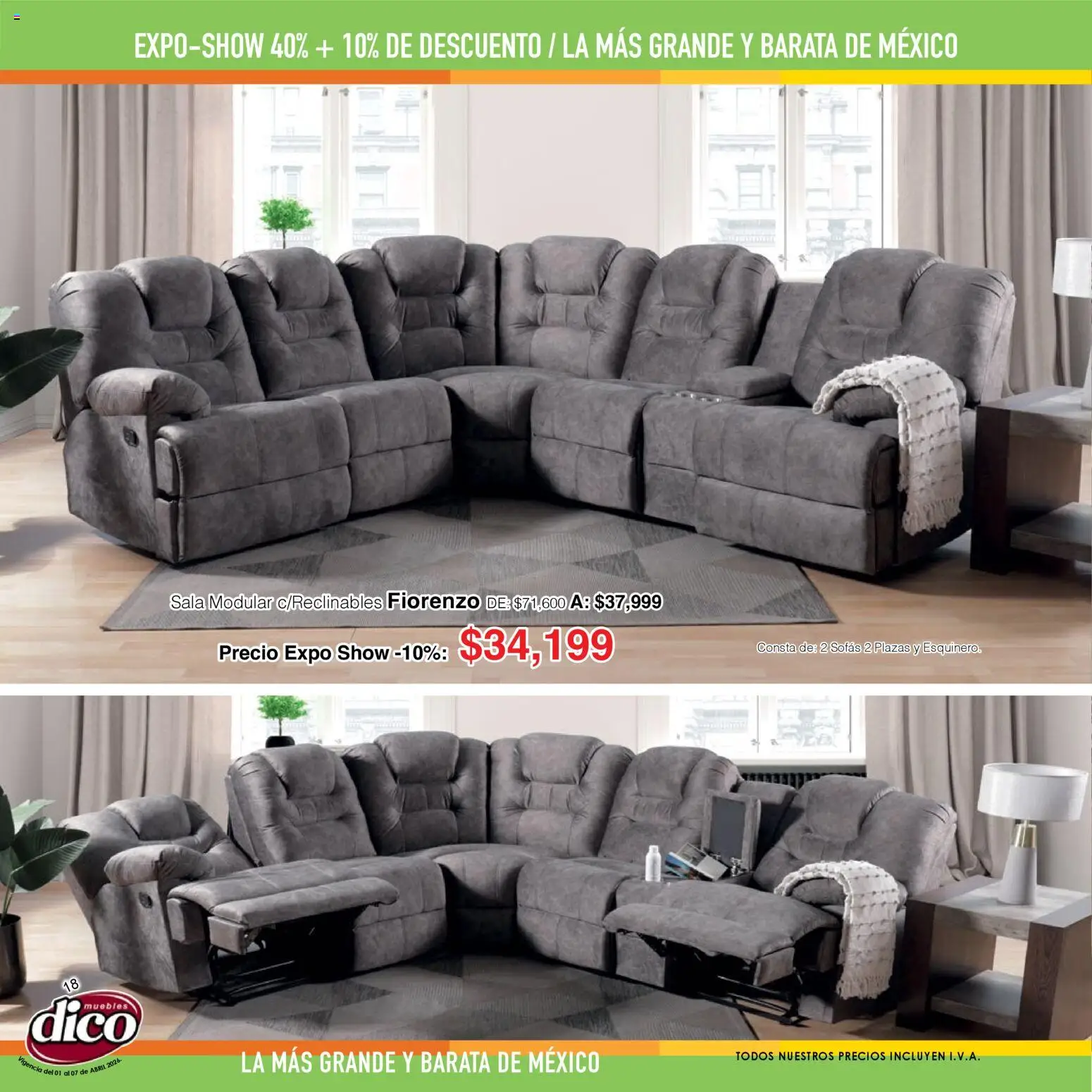 Nuevas ofertas de Muebles Dico válidas en toda la República Mexicana desde el 01.04.2026. ¡Encuentra las mejores ofertas en Muebles Dico catálogo Expo Show! | Página: 18 | Productos: Modular