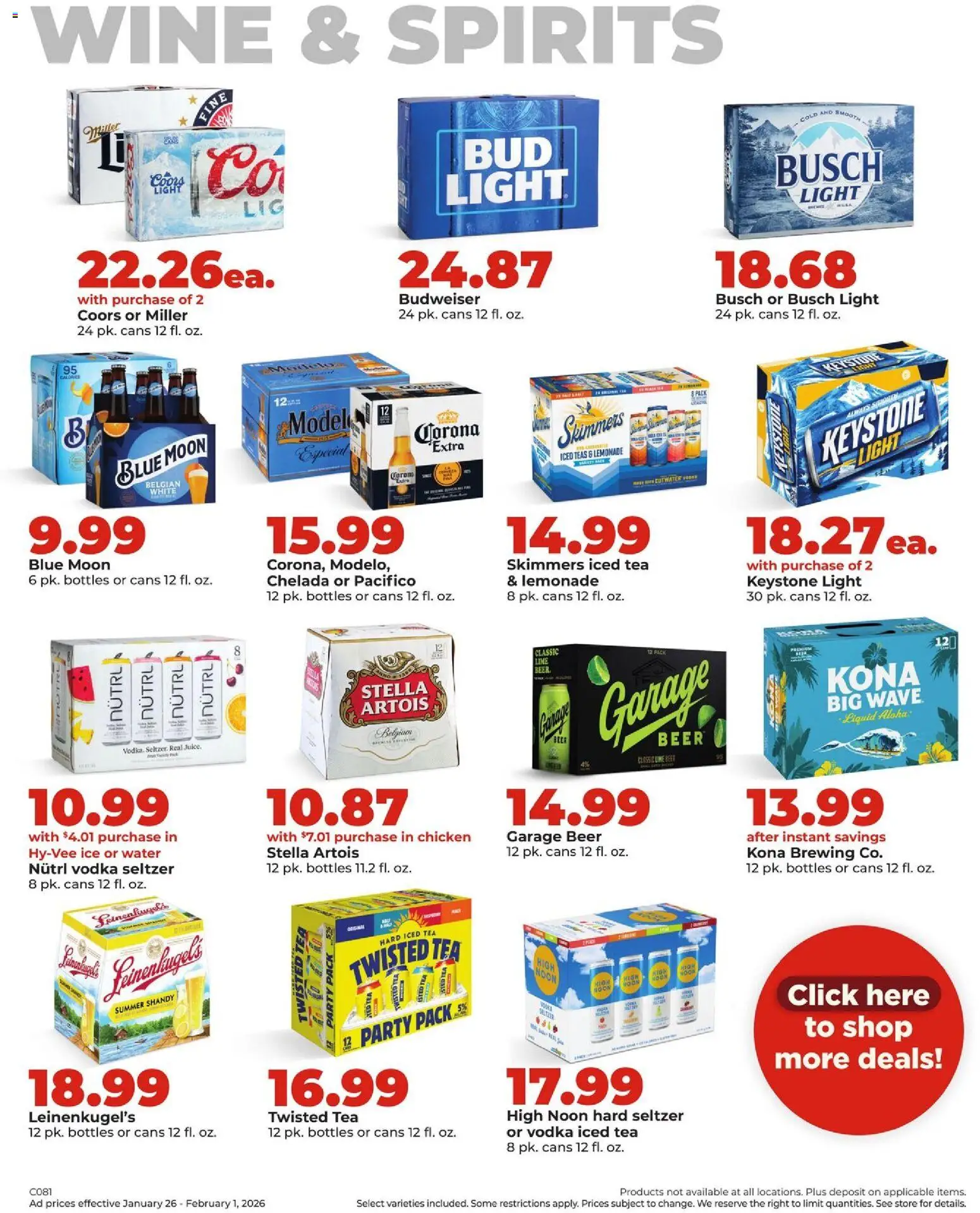 HyVee Weekly Ad - valid from 26.01.2026 | Page: 35 | Products: Tea, Vodka, Water, Lime