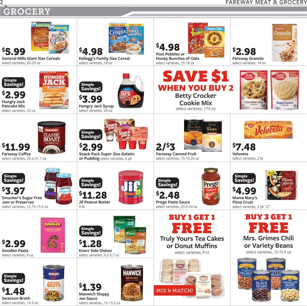 Fareway Weekly Ad - valid from 20.10.2025 | Page: 2 | Products: Broccoli, Chocolate, Tea, Pasta