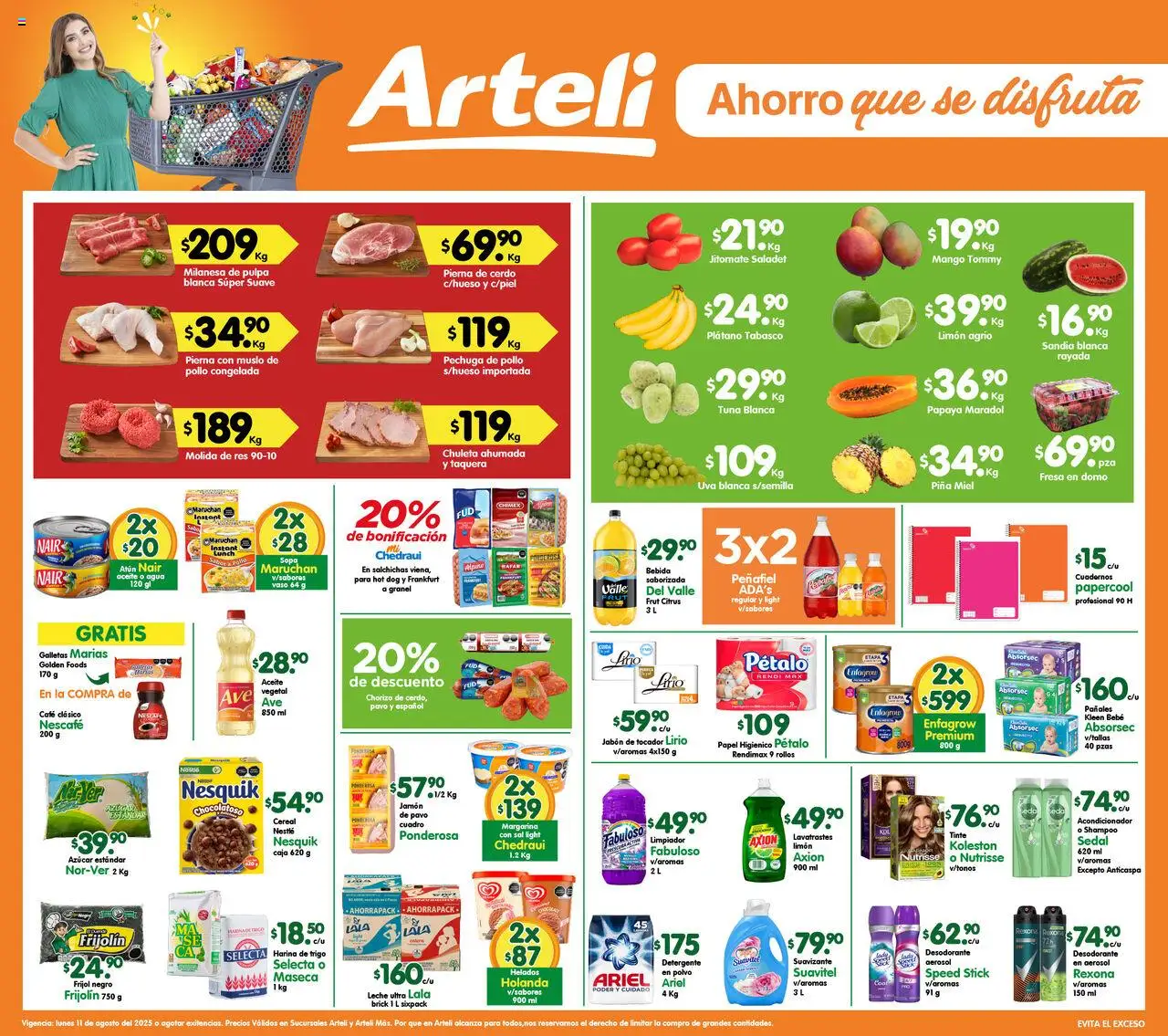 Nuevas ofertas de Arteli válidas en toda la República Mexicana desde el 11.08.2025. ¡Encuentra las mejores ofertas en Arteli - Folleto Valles! | Página: 1 | Productos: Pollo, Limón, Uva, Limpiador